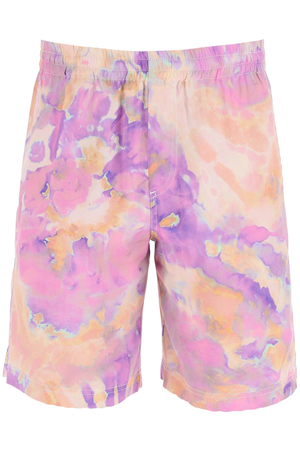 TIE-DYE SHORTS WITH CAMO SHELLS MOTIF - 1