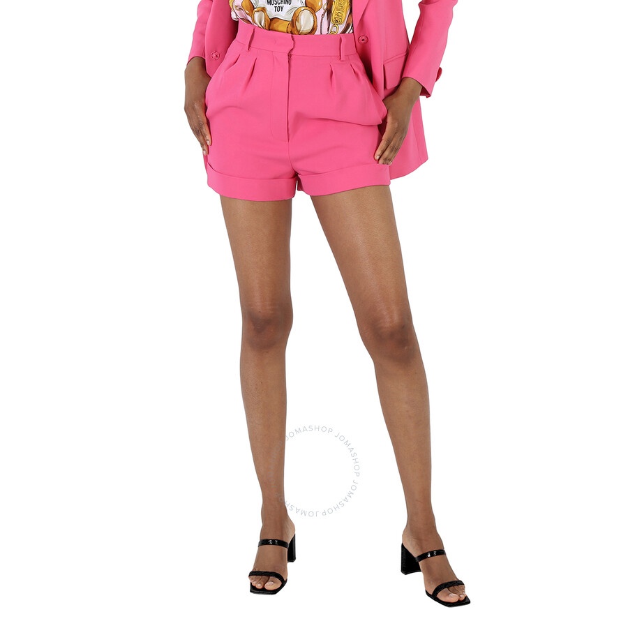 Moschino Ladies Fuschia Turn-Up Brim Tailored Shorts - 3