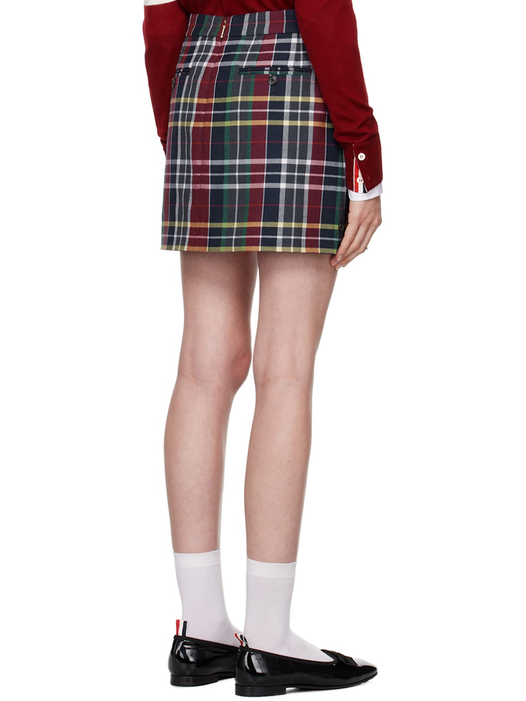Navy Side Tab Hunting Miniskirt - 3