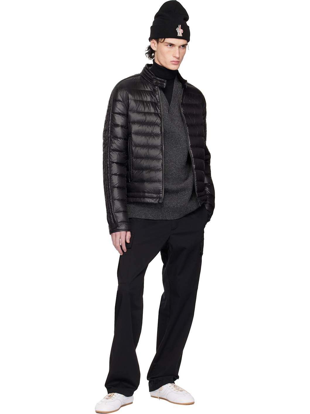 Black Jacobus Biker Down Jacket - 5