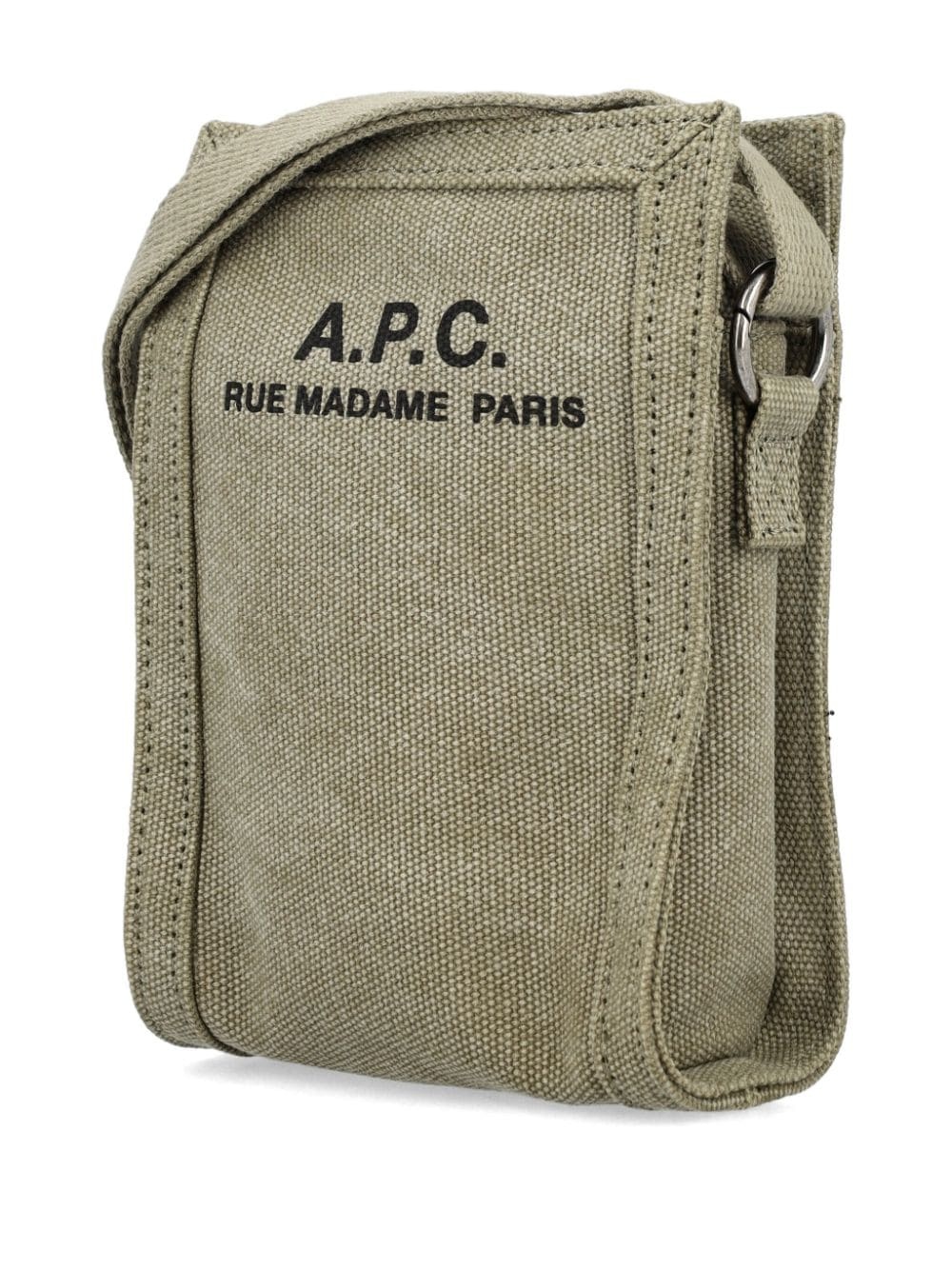 logo print mini canvas messenger bag - 4