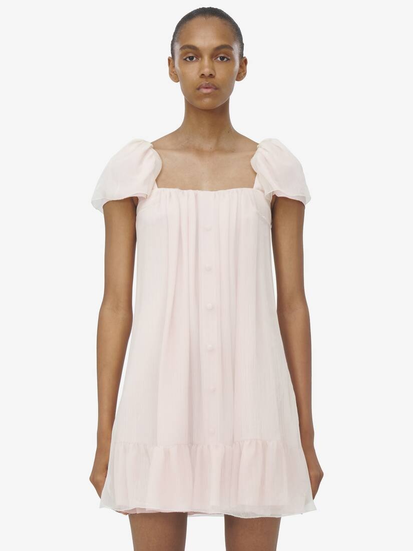 Silk Creponne Mini Dress - 4