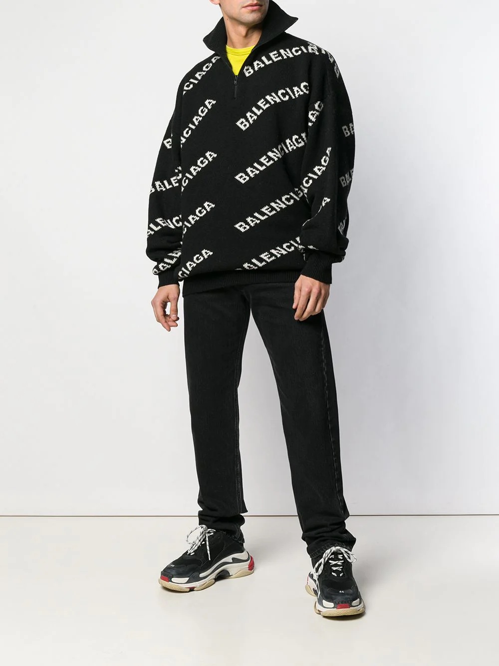 logo knit zipped jumper - 2