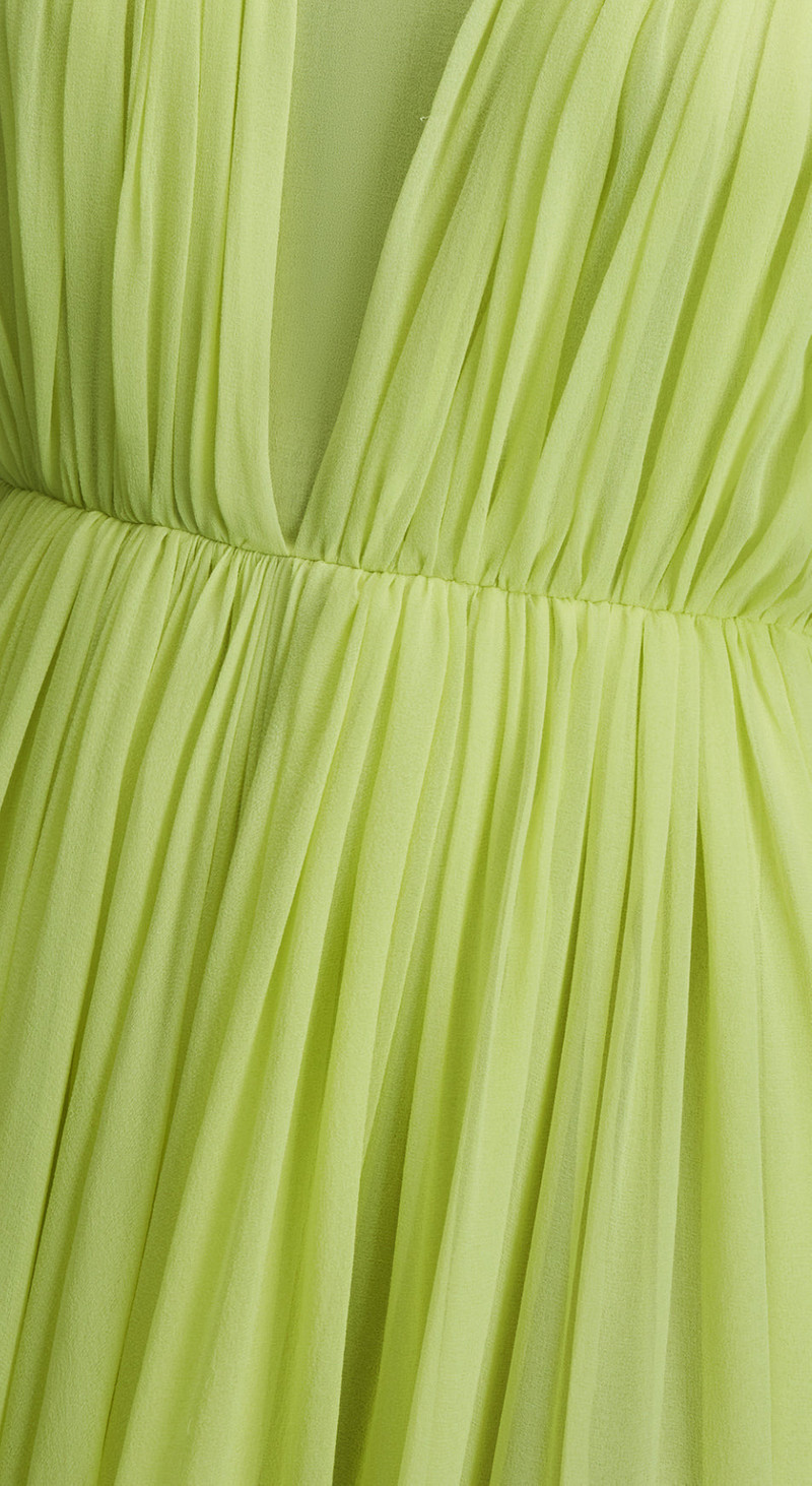 Wilson Dress In Lime Chiffon Crepe 5
