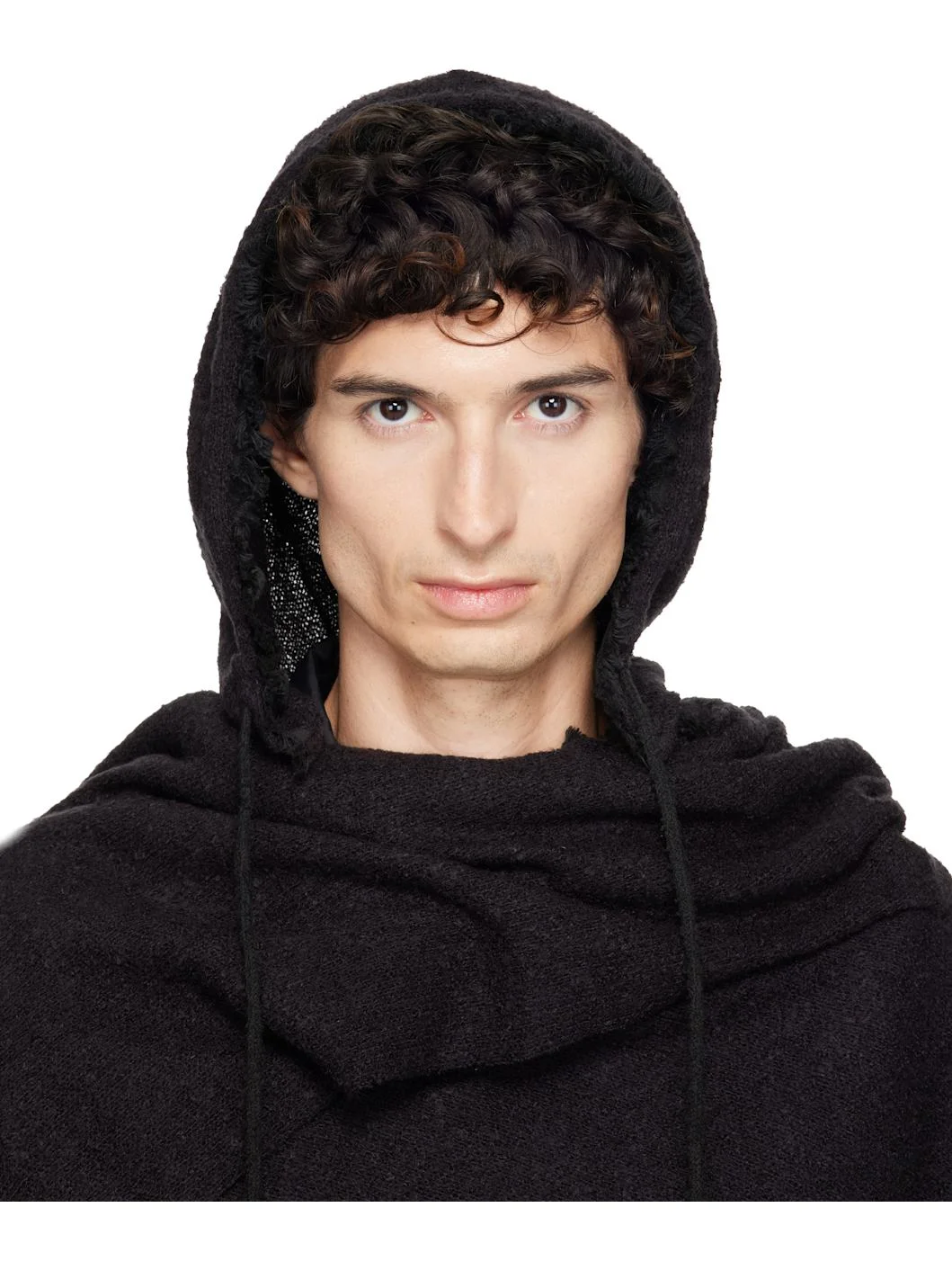 SSENSE Exclusive Black Hooded Zip Scarf - 1