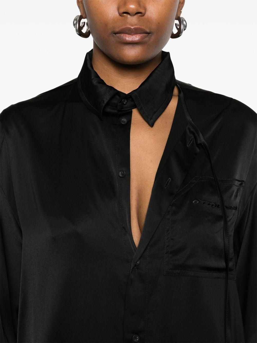 satin cut-out shirt - 5