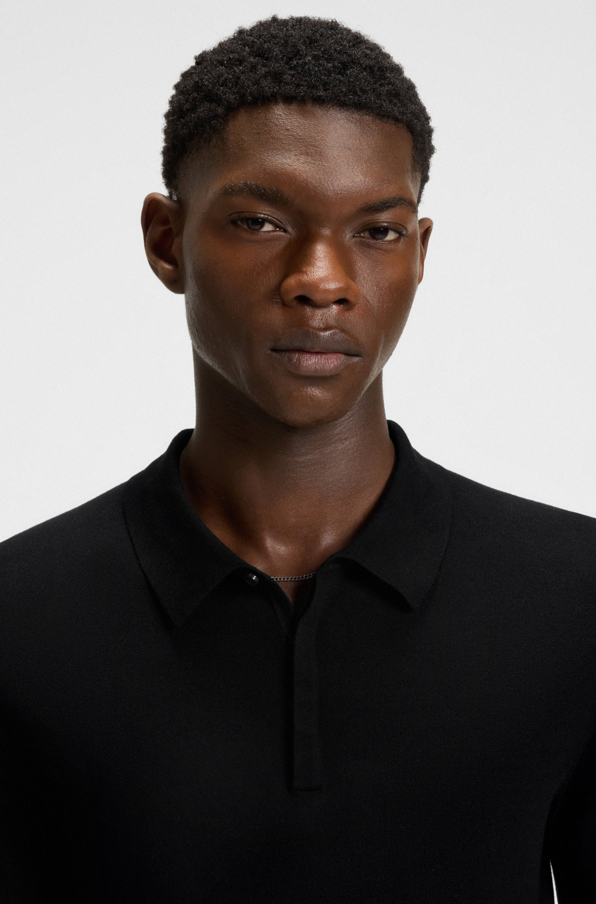KNIT POLO WITH COVERED PLACKET - 3