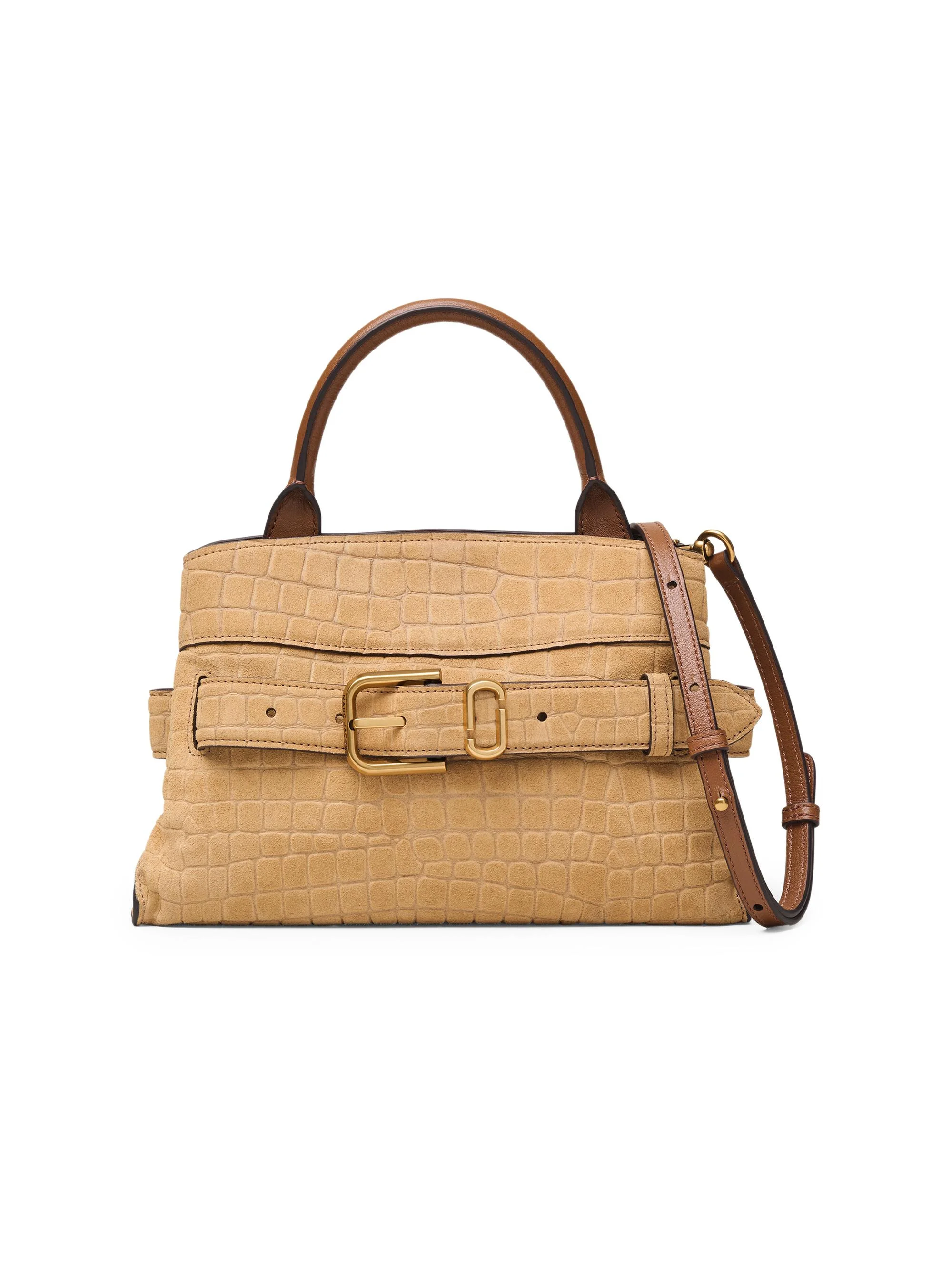 Women's The Dakota Small Croc Suede Satchel Bag - Sahara - 1