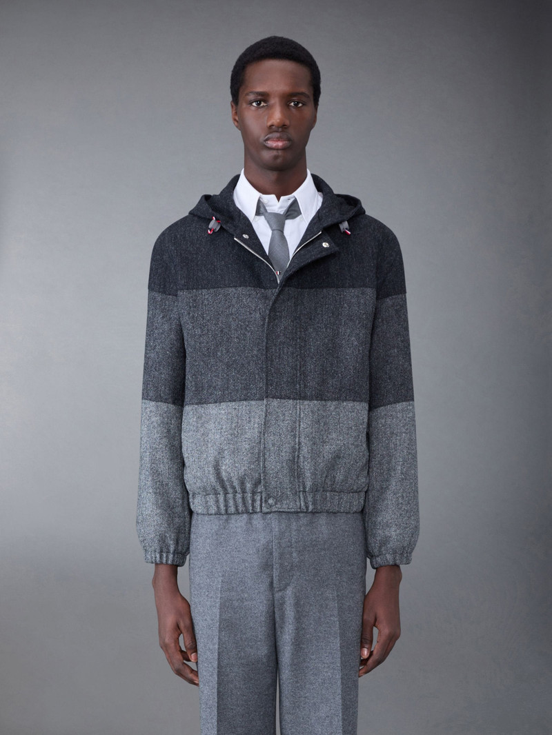 Donegal Tweed Stripe Relaxed Hooded Zip Jacket 1