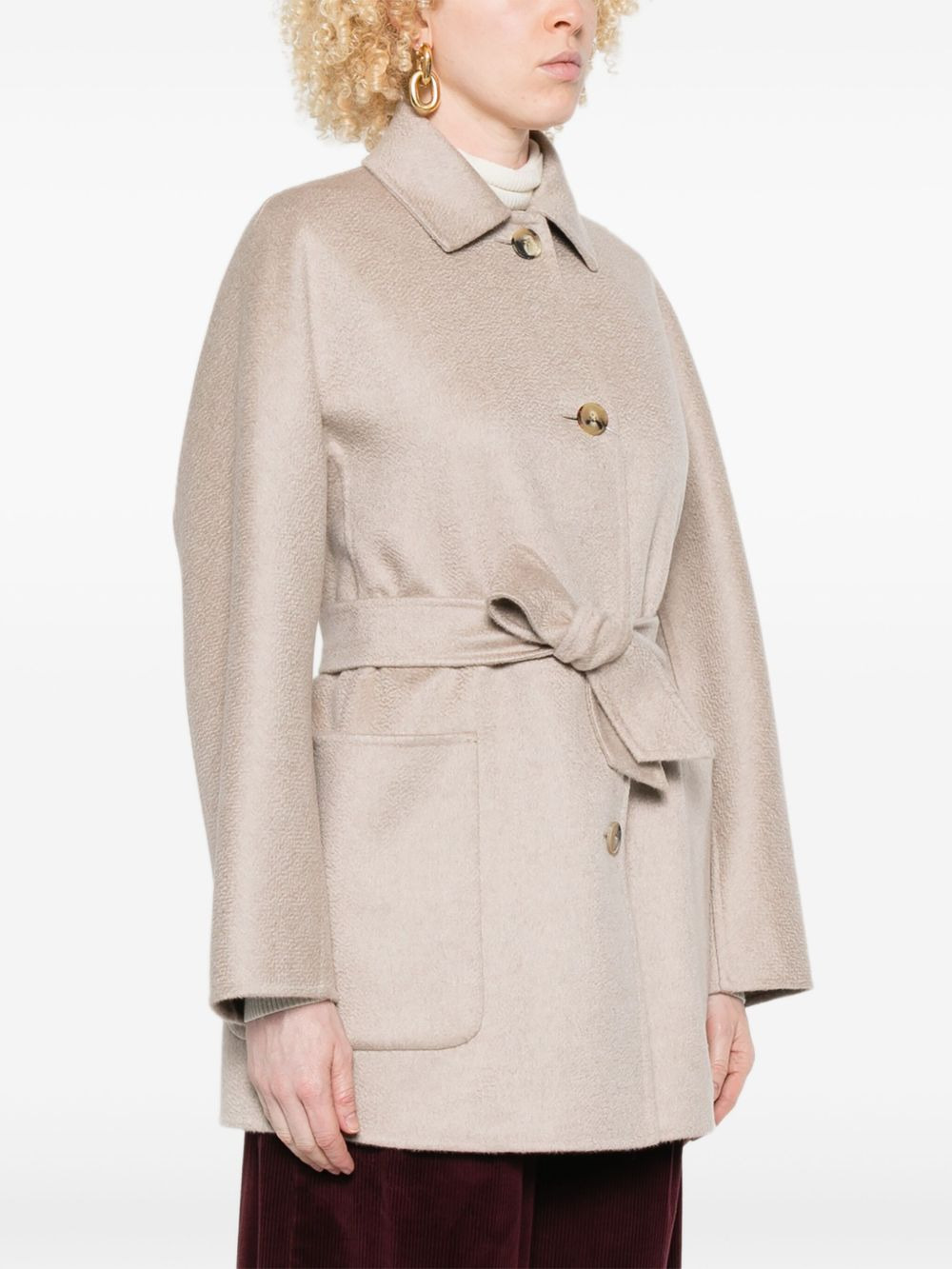 belted buttoned jacket - 3