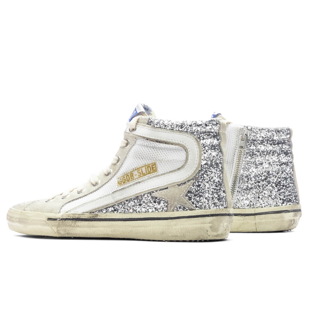 WOMEN'S SLIDE SNEAKER - SILVER/WHITE/MARBLE - 3