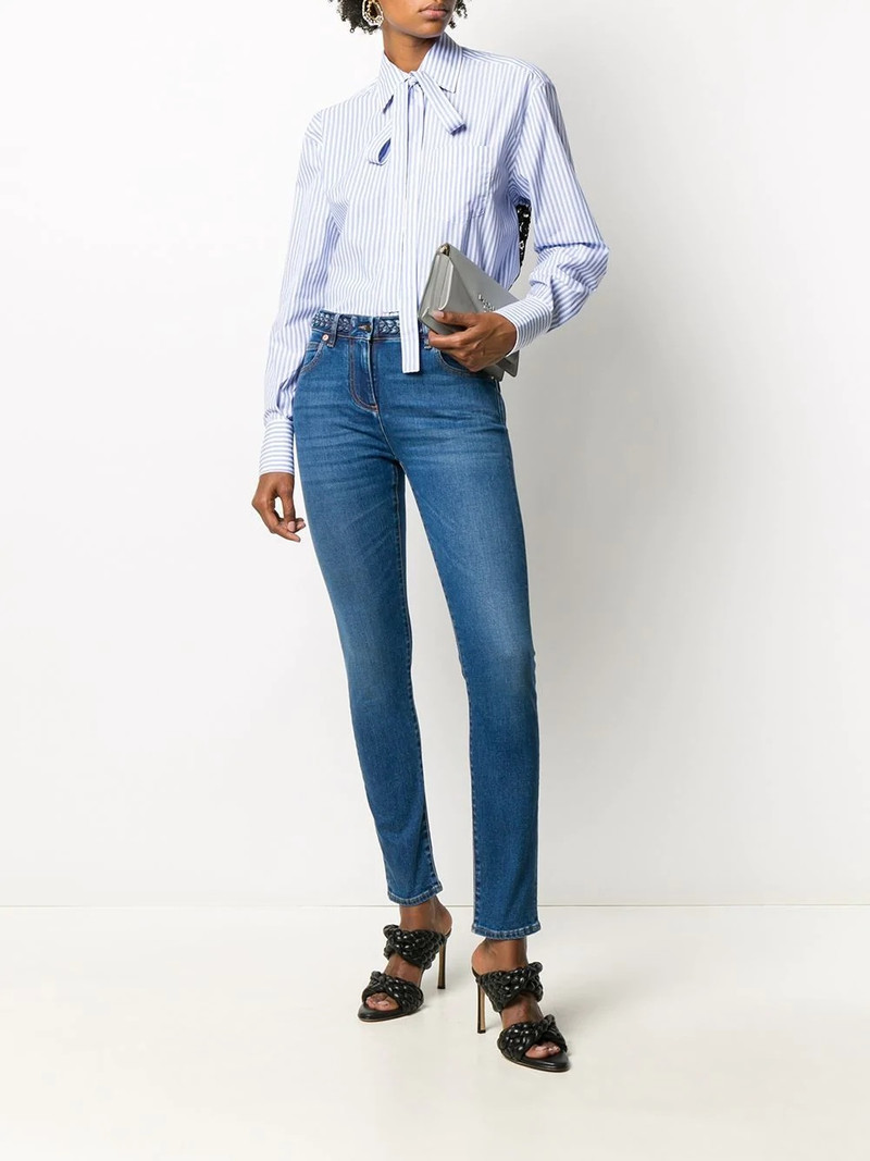 Valentino braided-waistband skinny jeans outlook