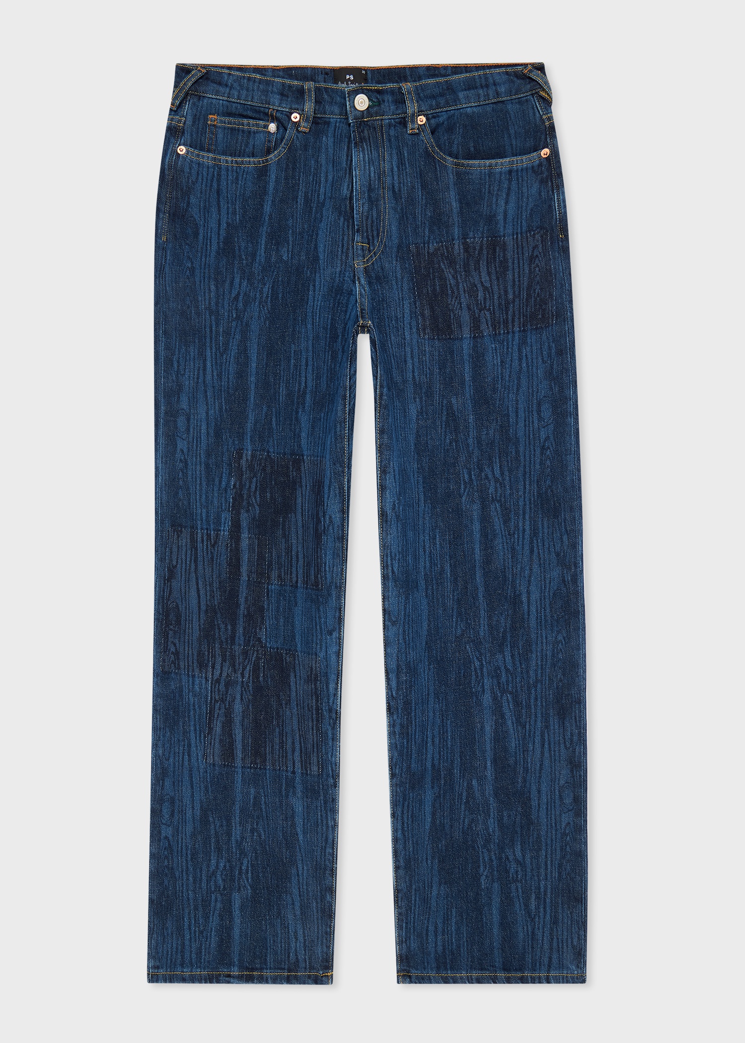 Relaxed-Fit 'Woodglitch' Laser-Etched Jeans - 1