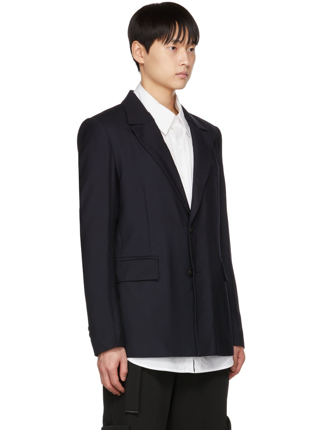 Navy Wool Blazer - 2