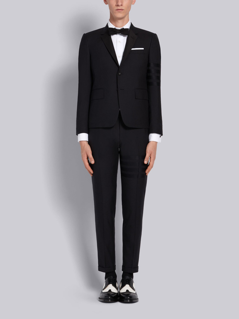 Black Plain Weave Suiting Skinny 4-Bar Trouser 4