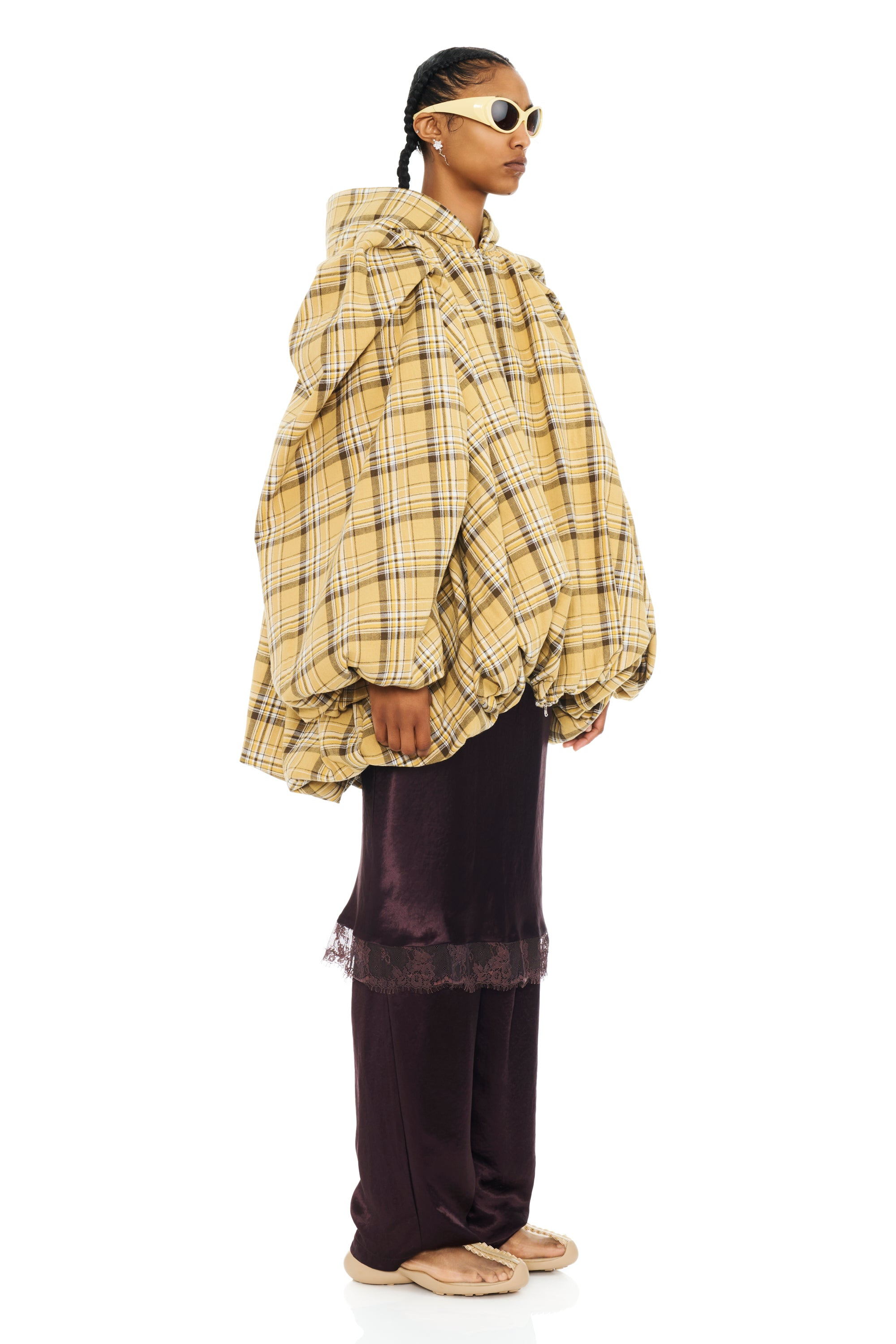 SUNFLOWER PLAID PILLOW COAT - 2