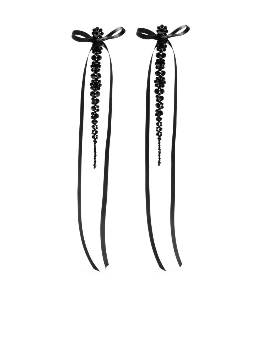 bow-detail drop earrings - 1