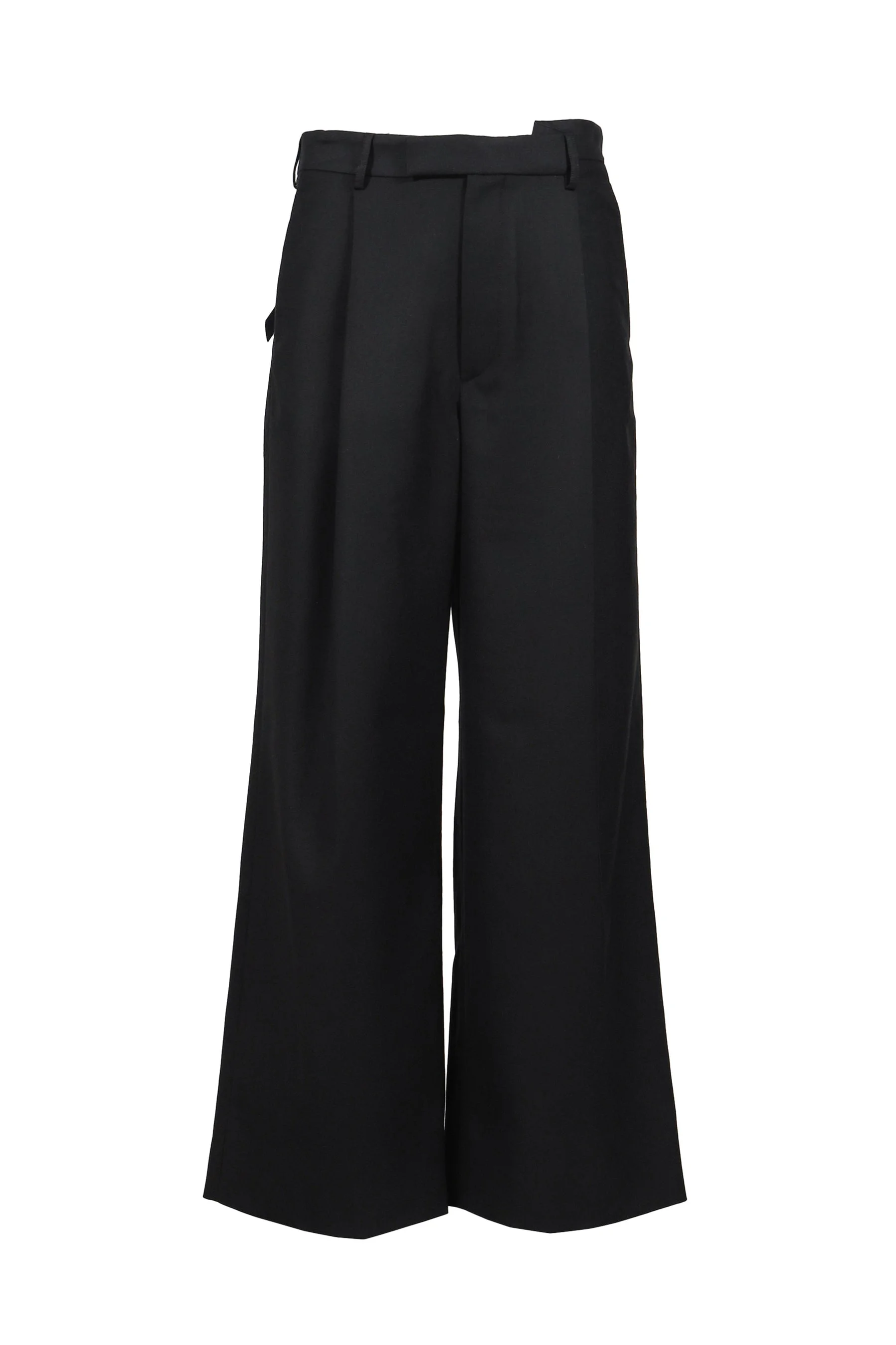 WIDE-LEGGED ELASTICATED TROUSERS / BLK - 1