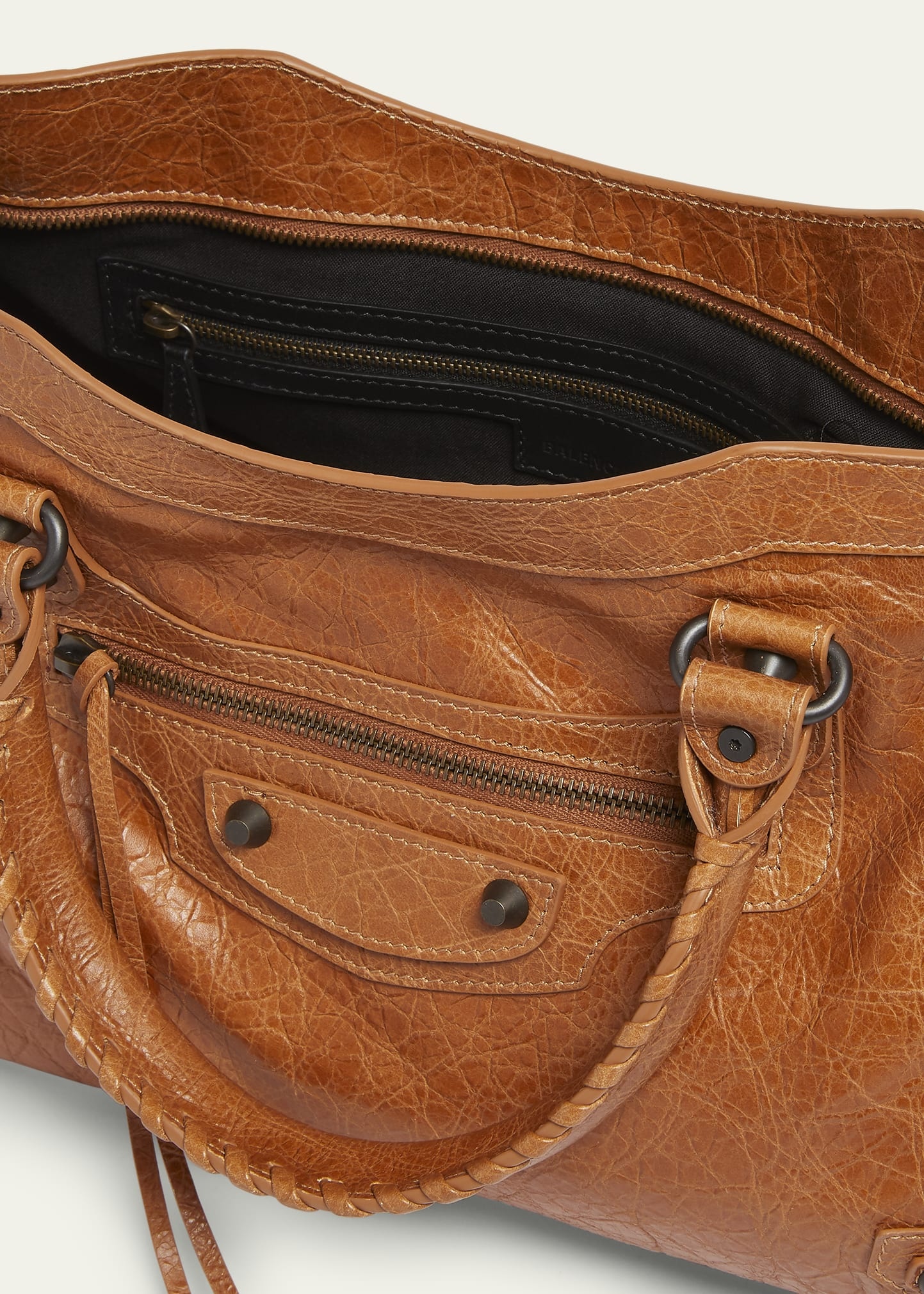 Le City Medium Crinkled Leather Top-Handle Bag - 4