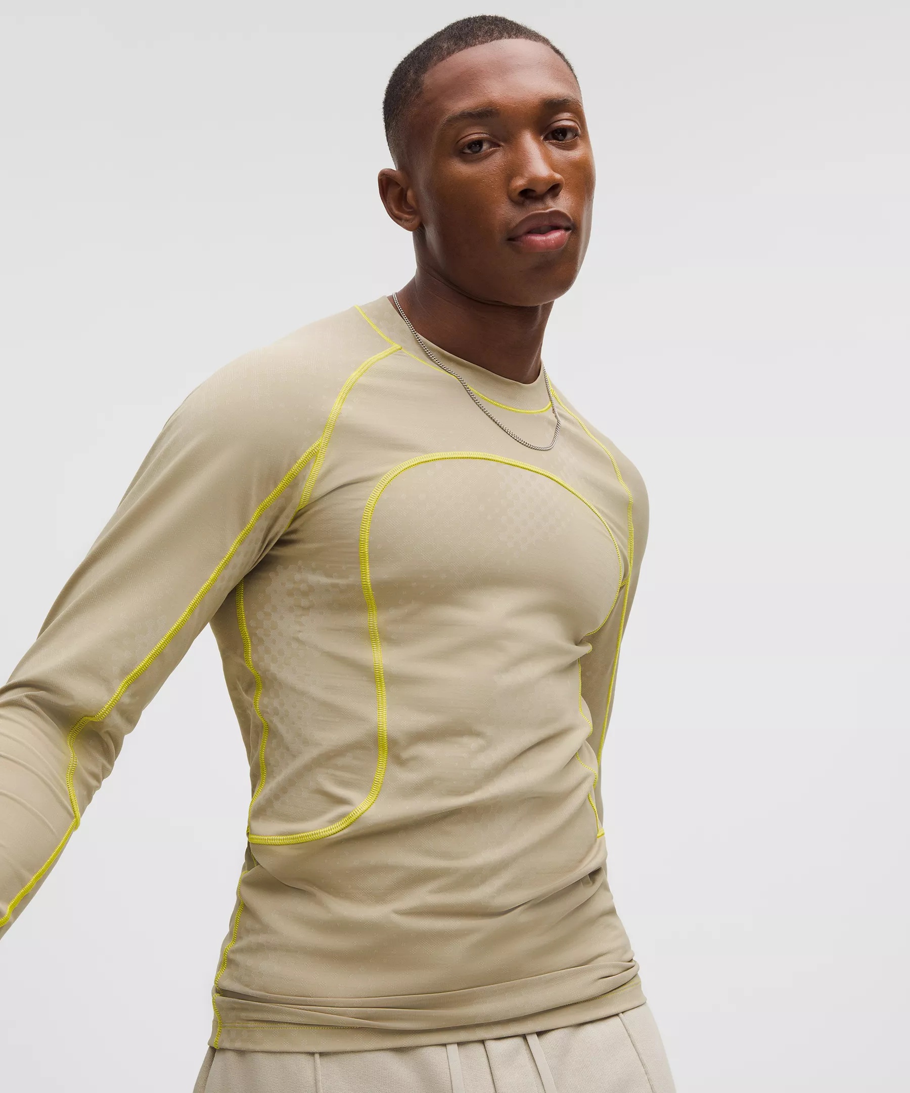 Men's Jacquard Tight-Fit Long-Sleeve Shirt *SLNSH Collection - 7