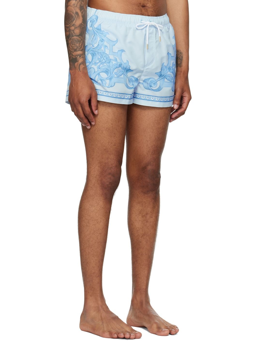 Blue Barocco Medusa Print Swim Shorts - 2