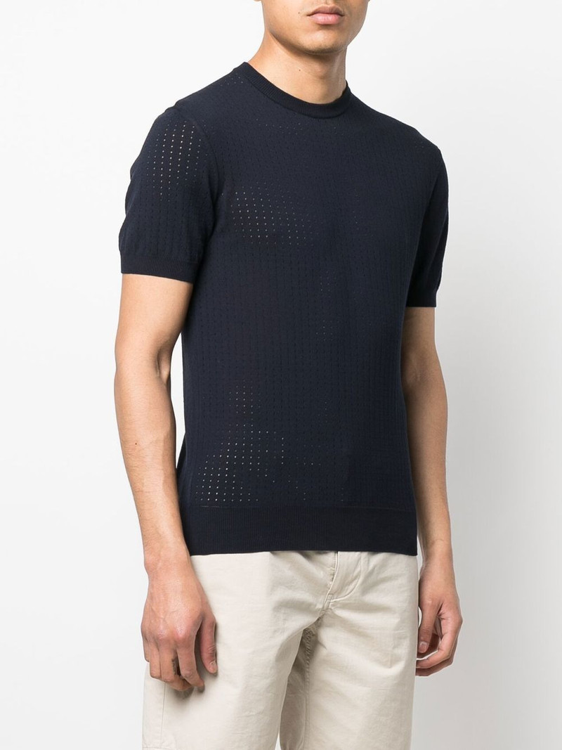 pointelle-design short-sleeved T-shirt 3