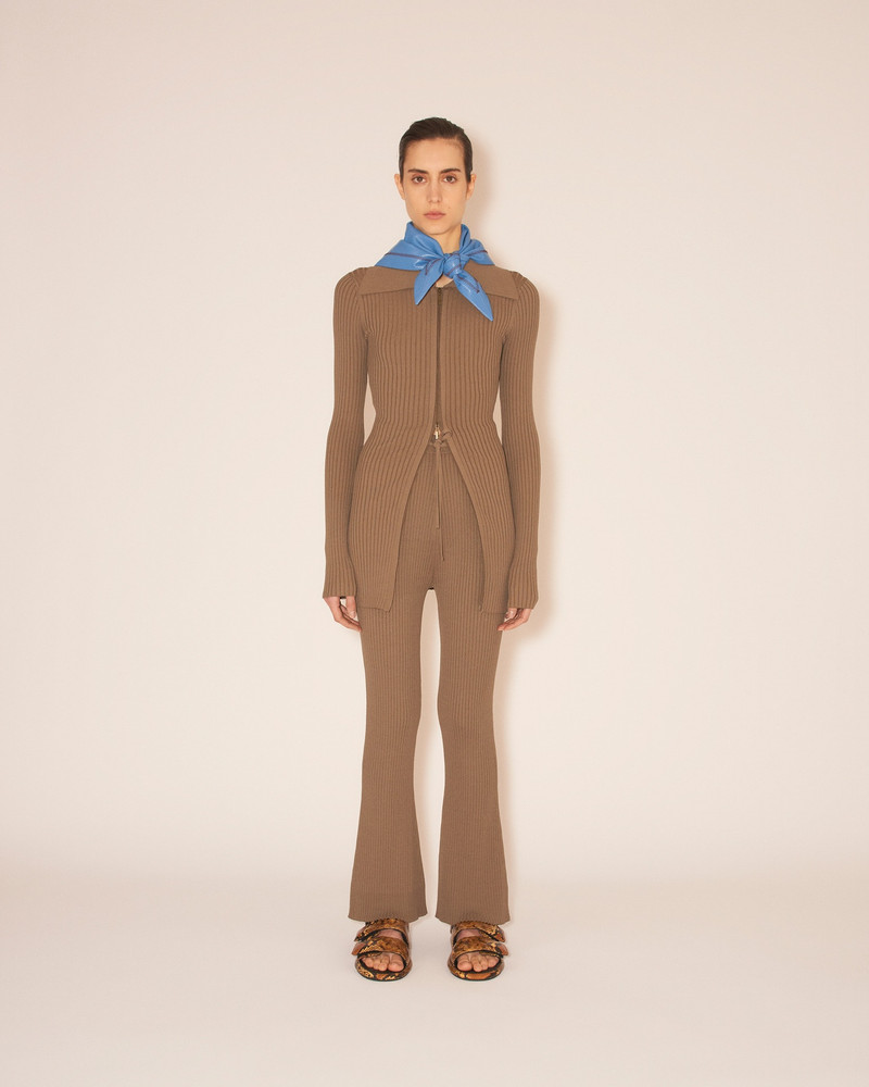 LYKKE - Rib pants - Desert dust 3