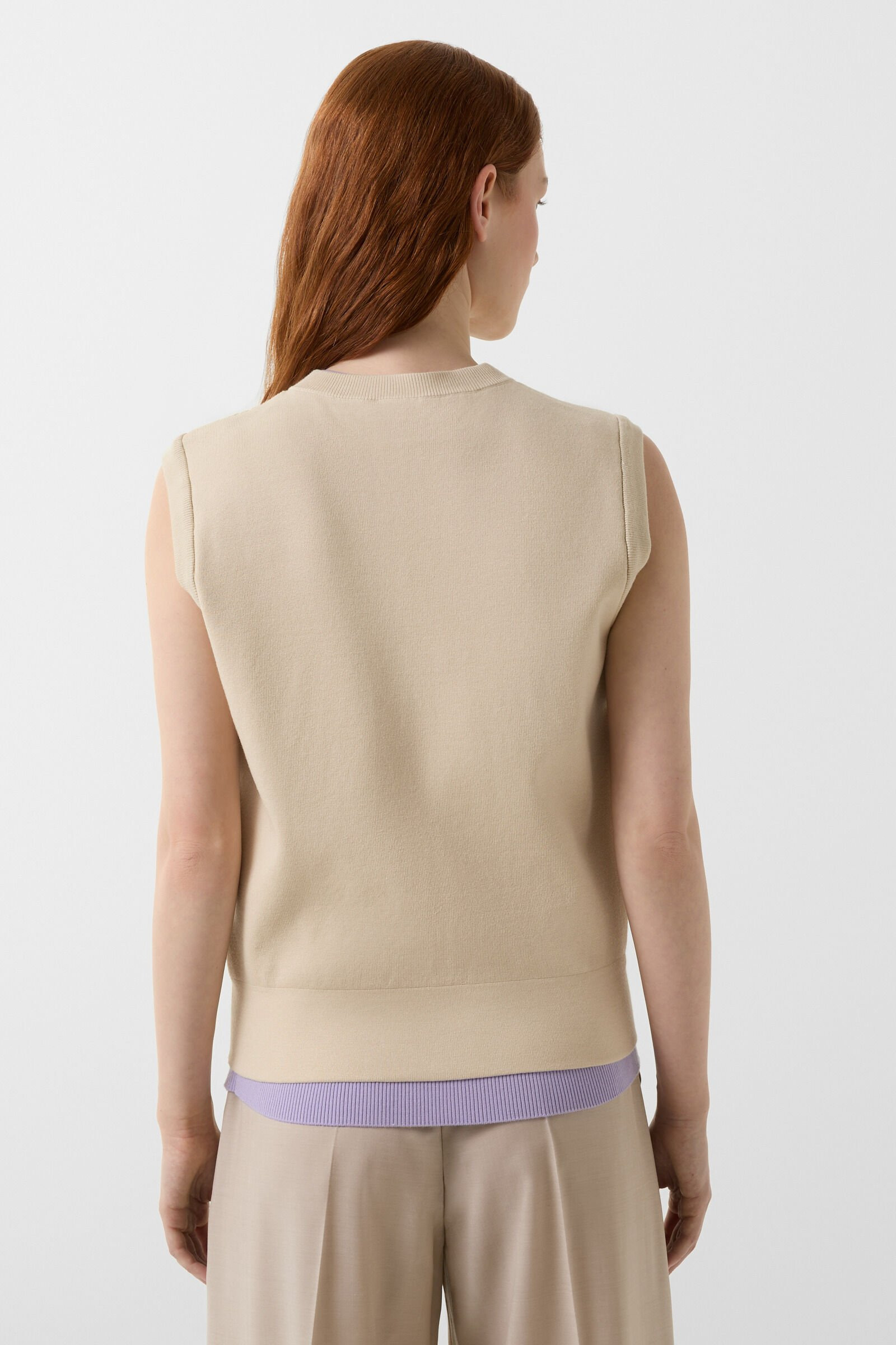 Zira hybrid knitted vest in Sand - 3