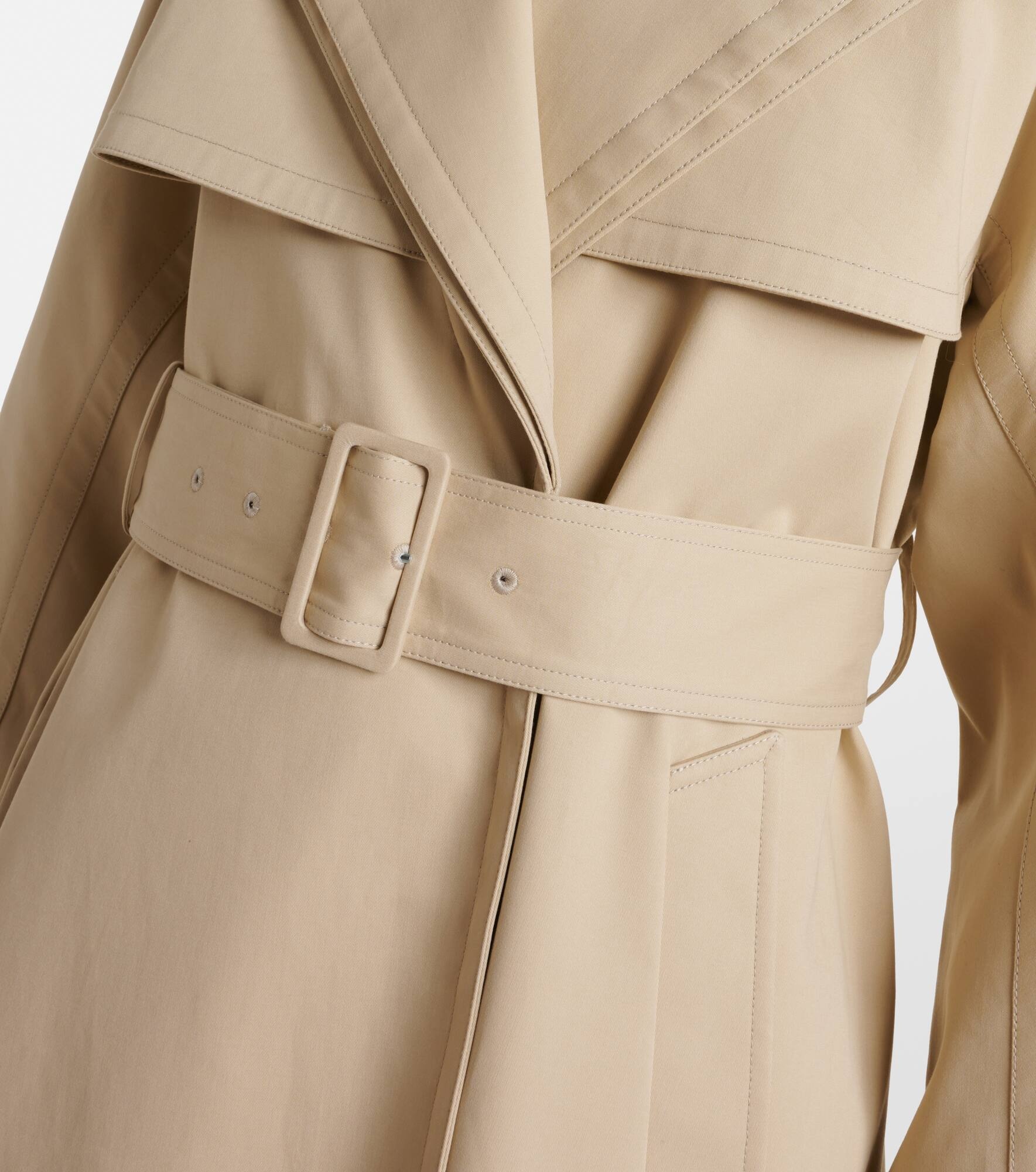 Cotton gabardine trench coat - 5