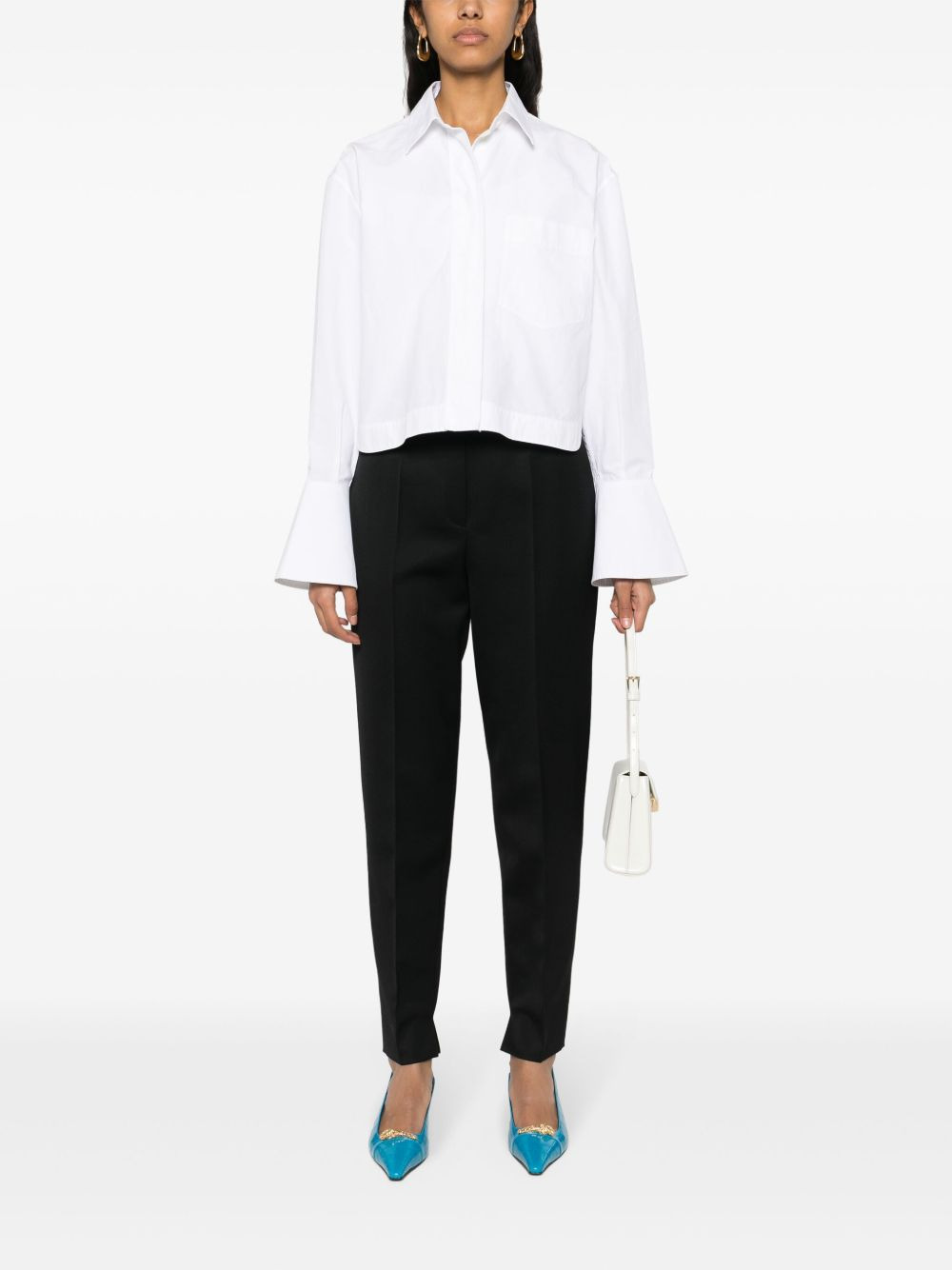 pressed-crease tapered-leg trousers - 2