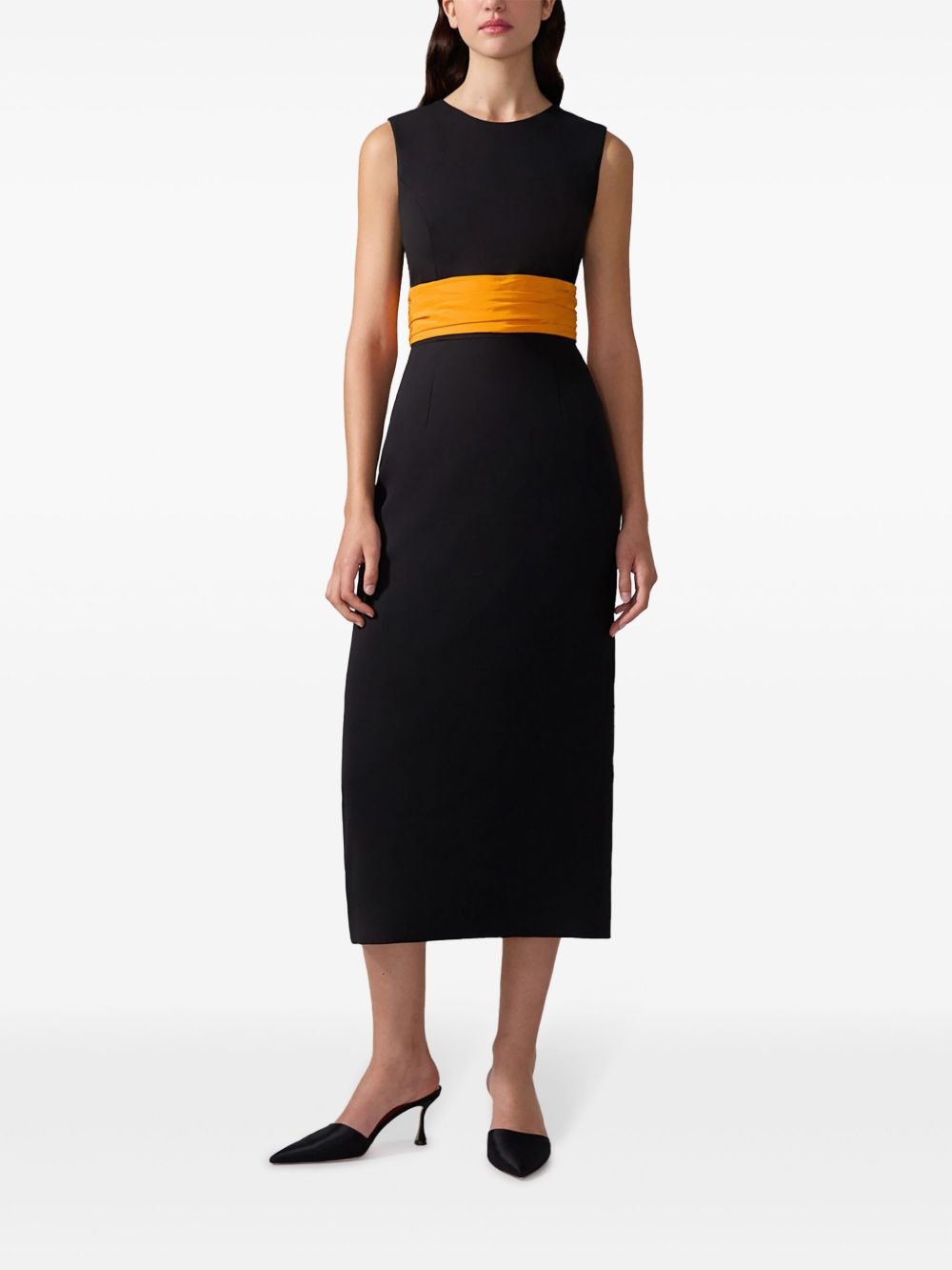 cummerbund-waist midi dress - 2