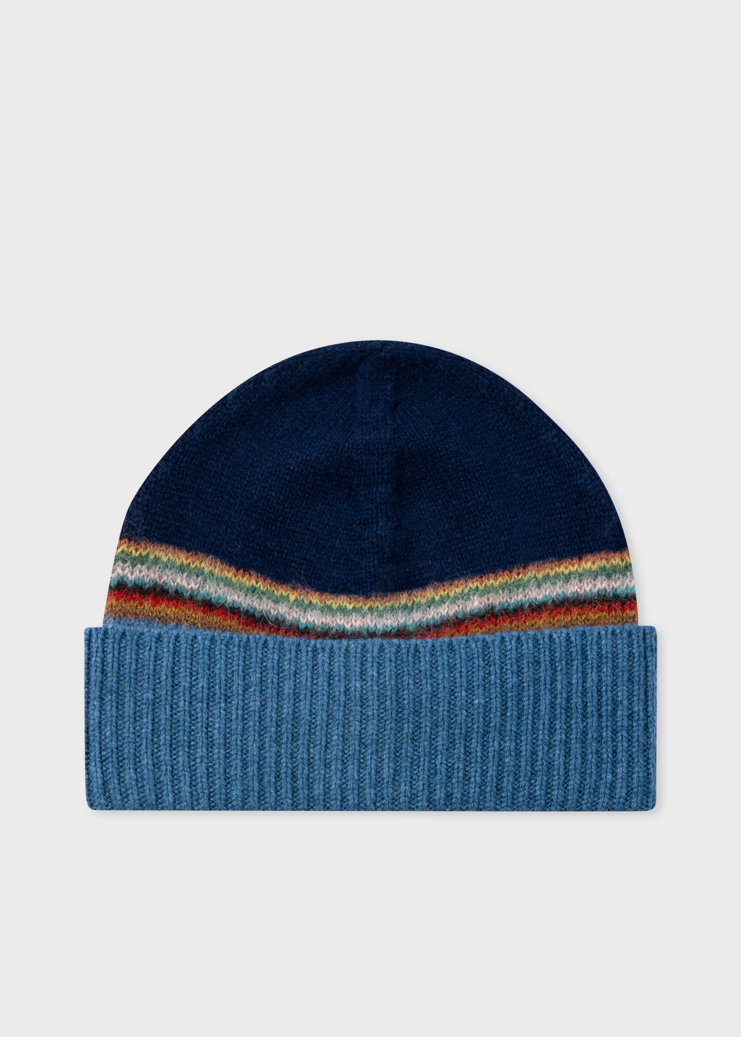 'Signature Stripe' Intarsia Lambswool-Mohair Beanie - 1