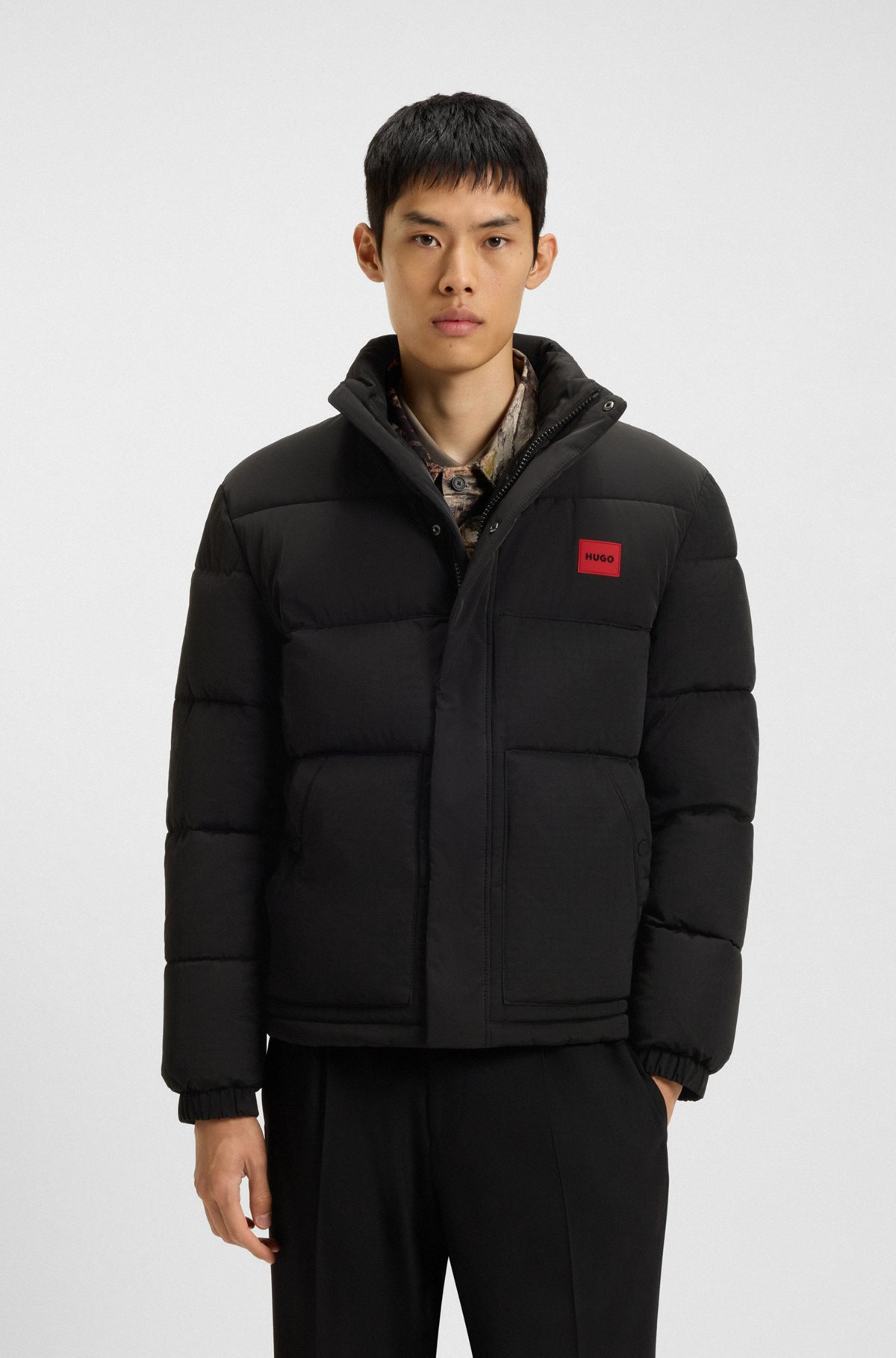 WATER-REPELLENT PADDED JACKET WITH LOGO PATCH - 2