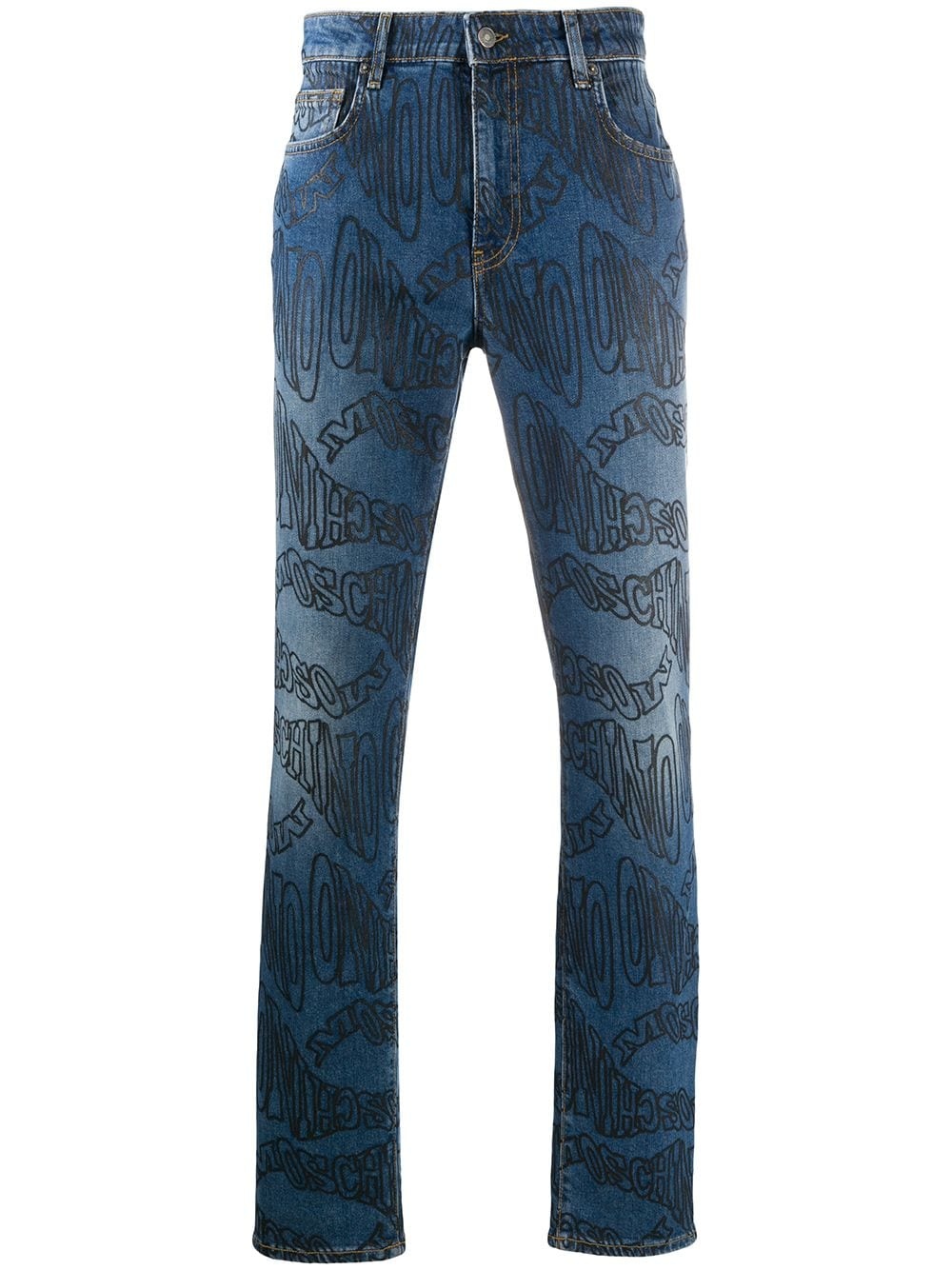 logo-print slim-fit jeans - 1