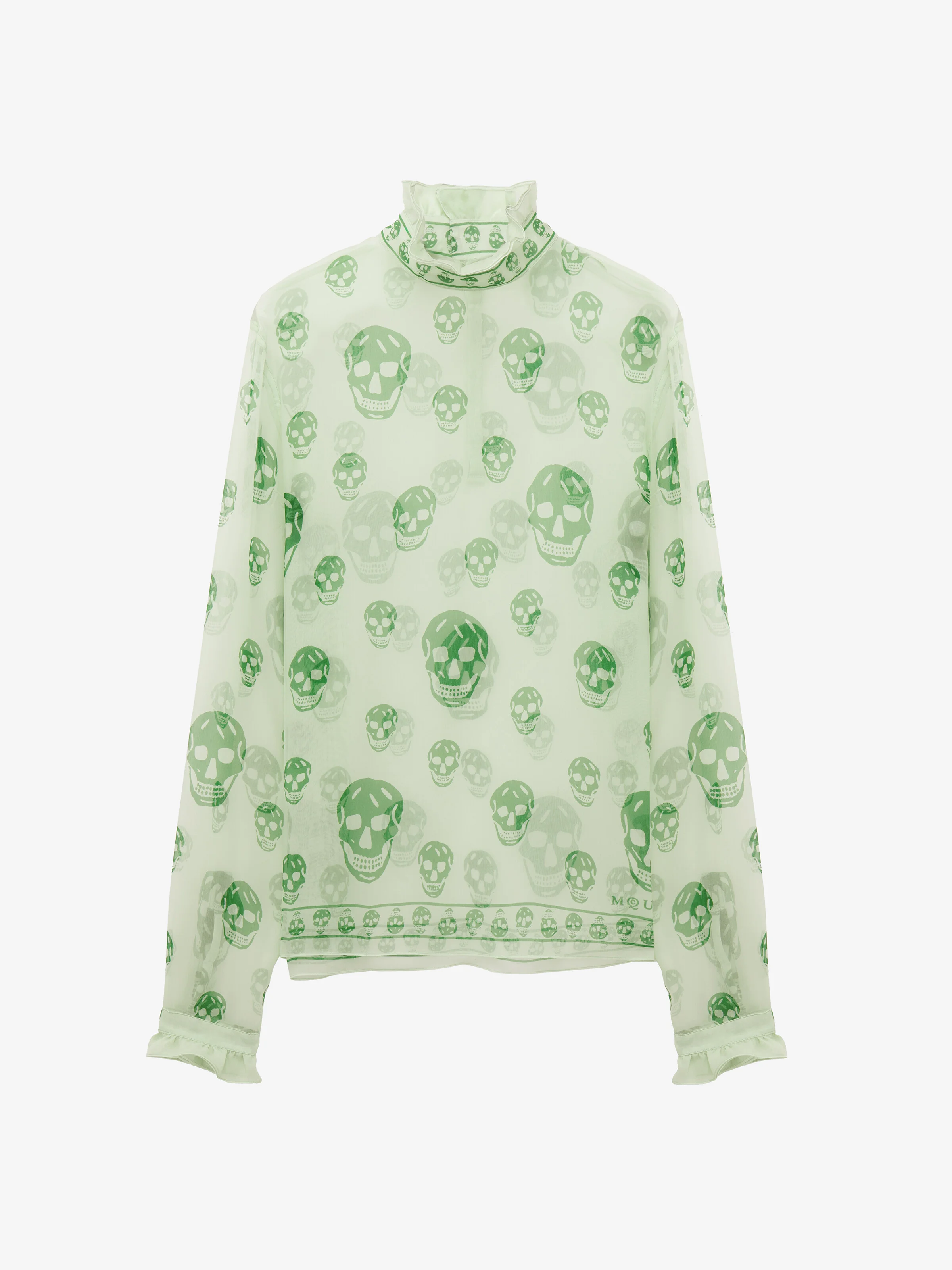 Silk Chiffon Skull Print Top - 1