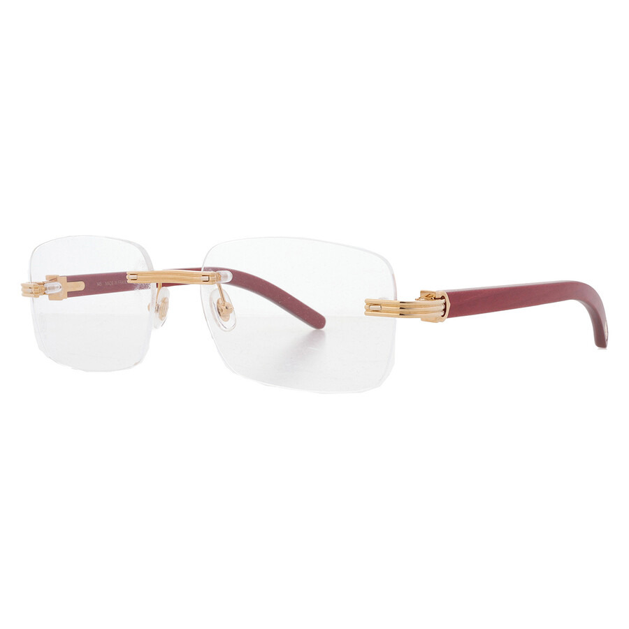 Cartier C Decor Demo Rectangular Men's Eyeglasses CT0286O 004 56 - 2