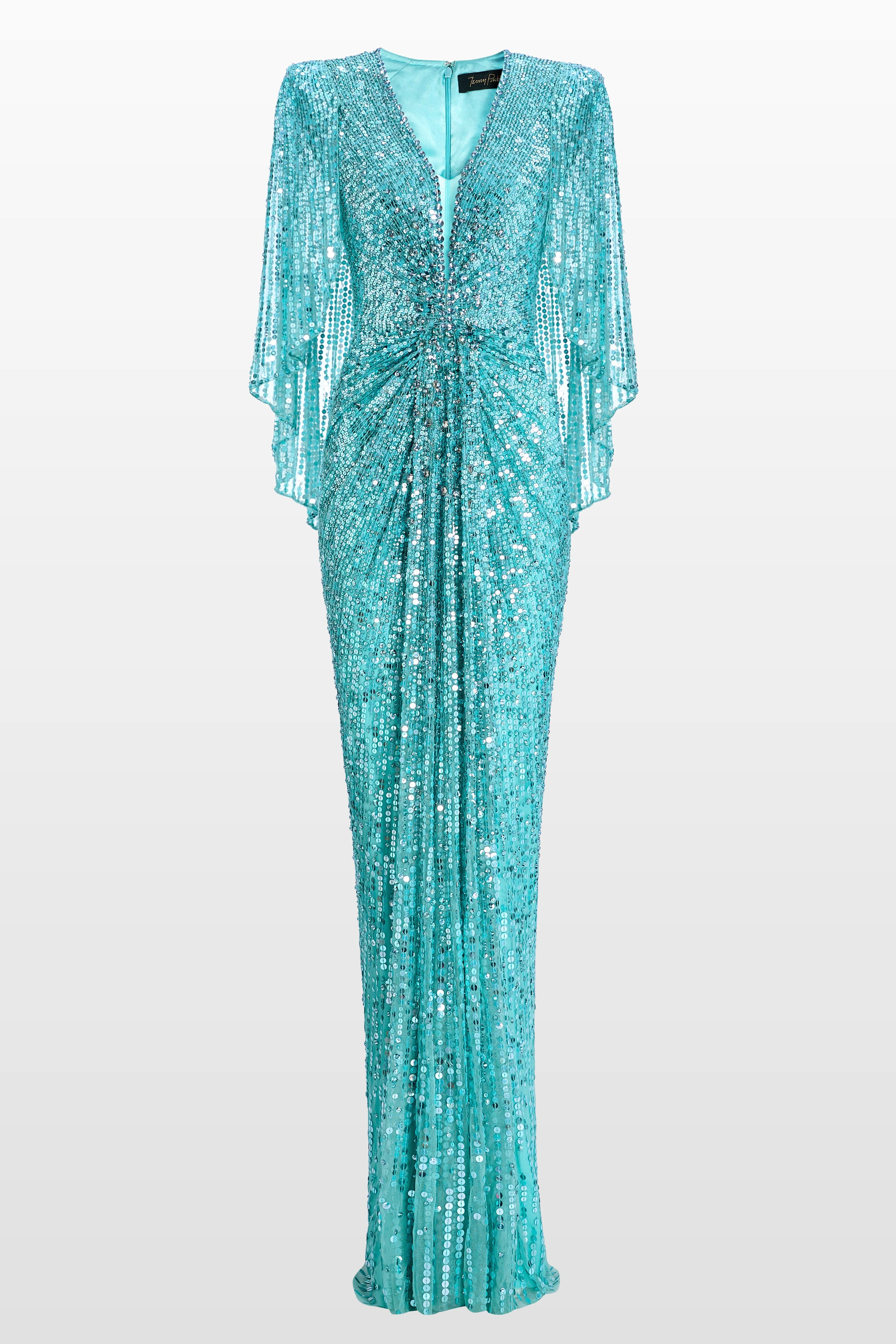 Jenny Packham Carrie Sequin Embellished Dress in Light Turquoise at Nordstrom - 1