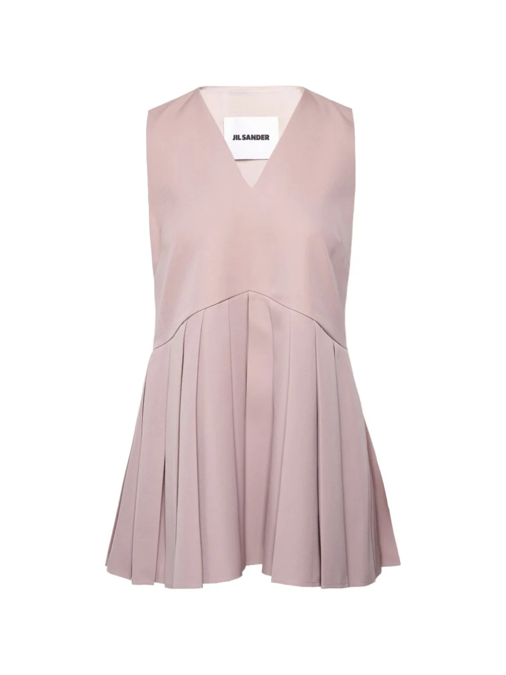 V-neck pleated wool top - 1