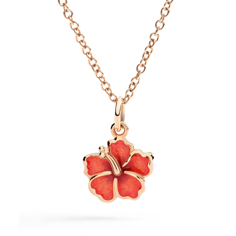 DoDo ROSE GOLD & ENAMEL HIBISCUS FLOWER CHARM outlook