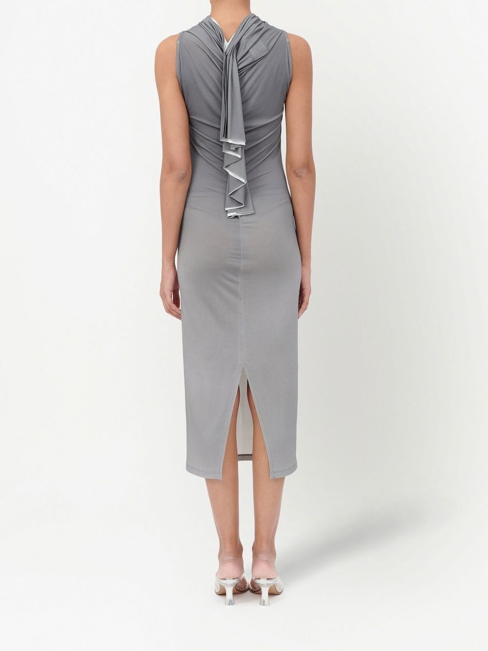 graphic rear-drape midi dress - 4