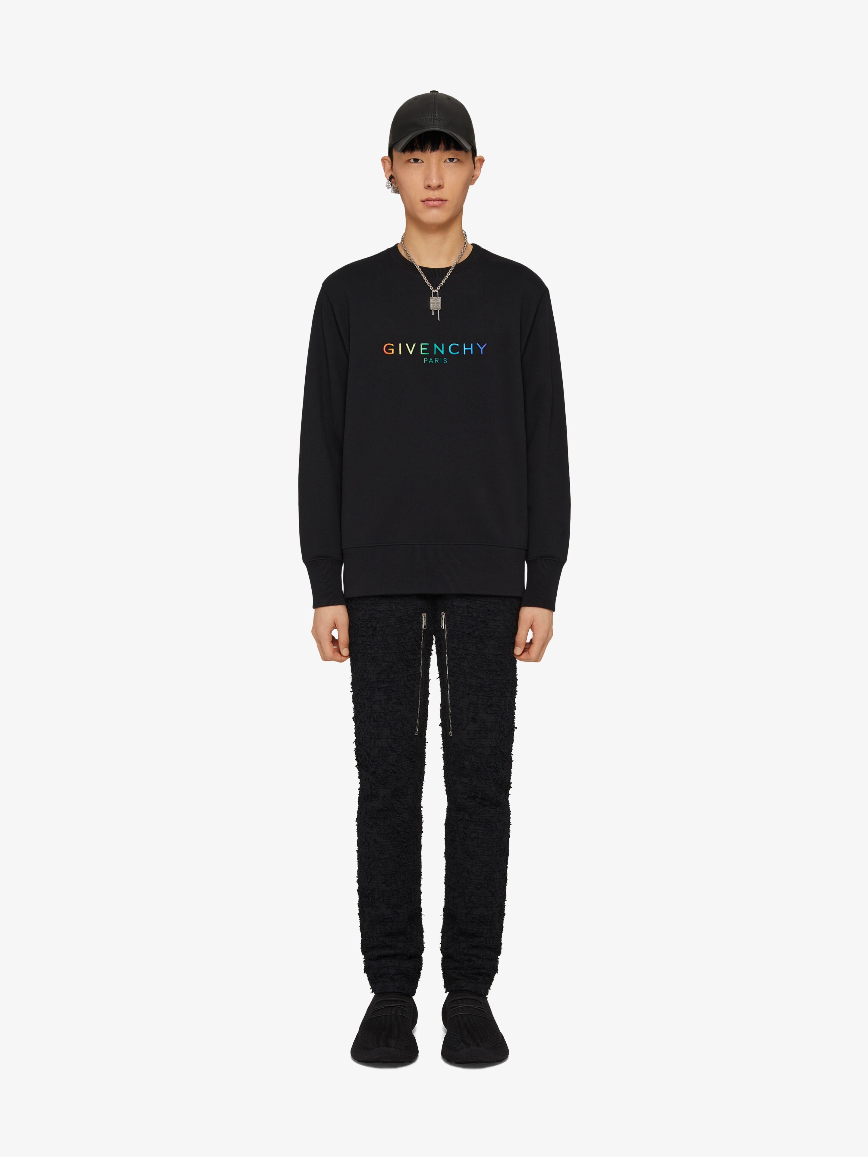 SLIM-FIT GIVENCHY PARIS SWEATSHIRT IN EMBROIDERED FLEECE - 2