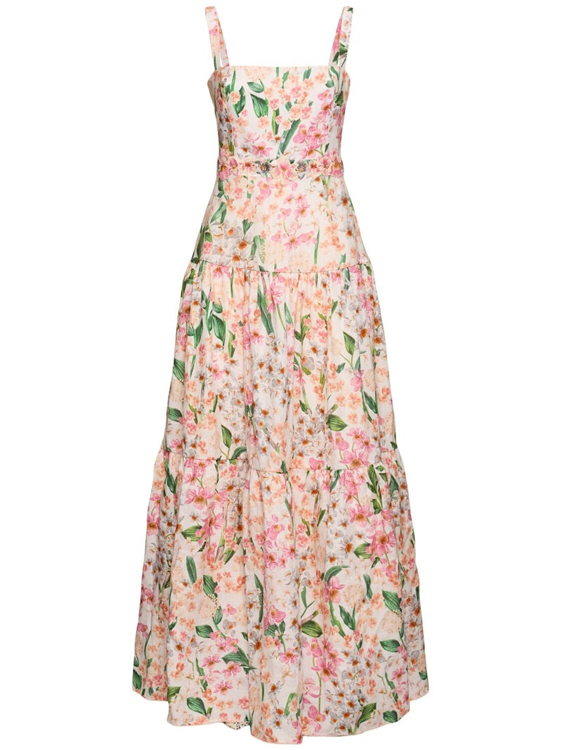 Lima floral print linen long dress - 1