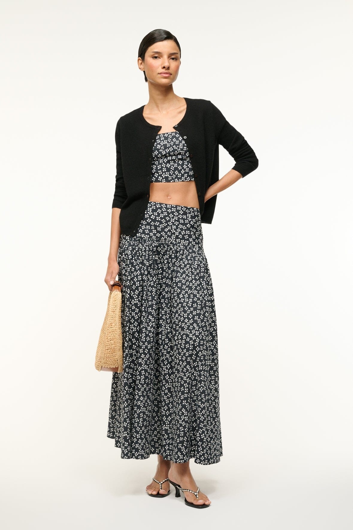 STAUD FEDERICO TANK BLACK WOODBLOCK FLORAL - 6