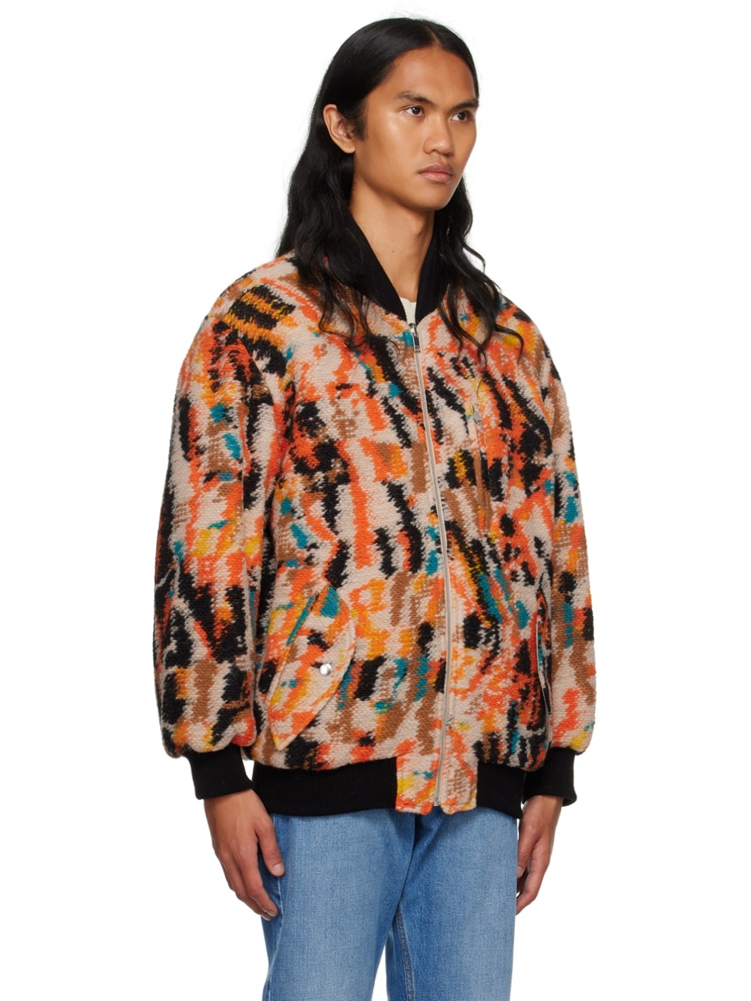 Orange Otis Reversible Bomber Jacket - 4
