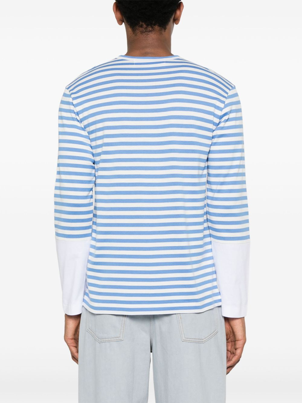 logo-appliqué striped cotton T-shirt - 4