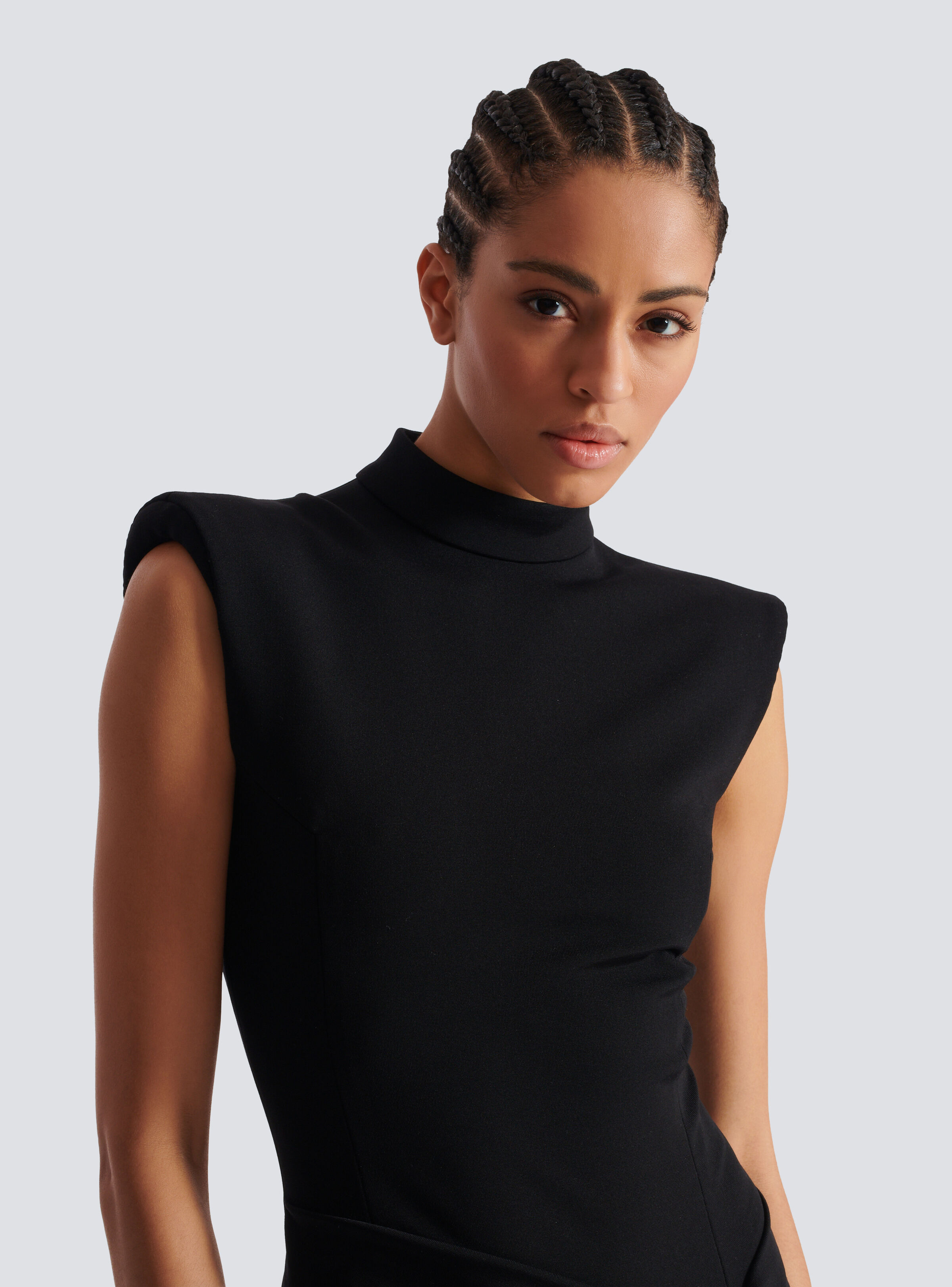 Long jersey dress with leg slit - 7