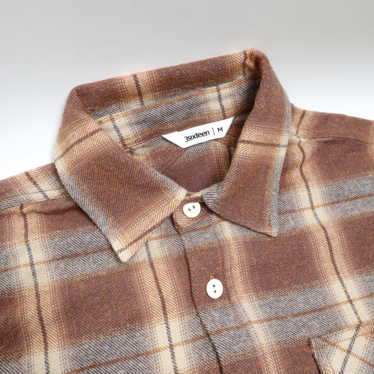 Crosscut Flannel Tobacco/Ecru Brush Check - 2