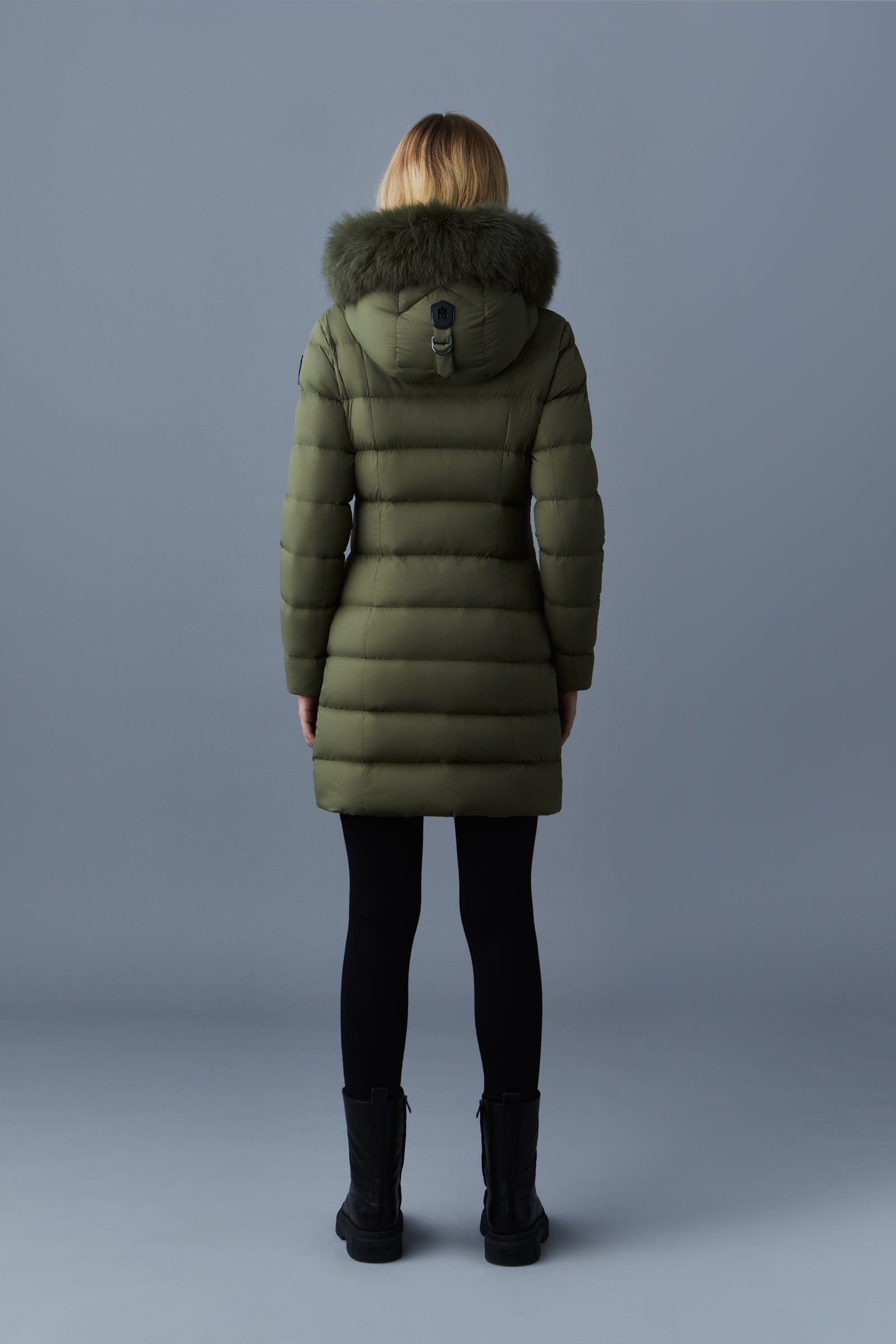 CALLA Agile-360 stretch light down coat with blue fox fur collar - 4
