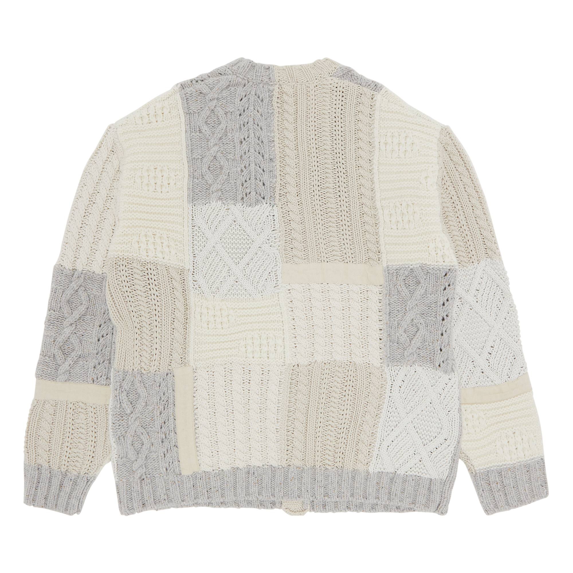 supreme Patchwork Cable Knit Cardigan M-