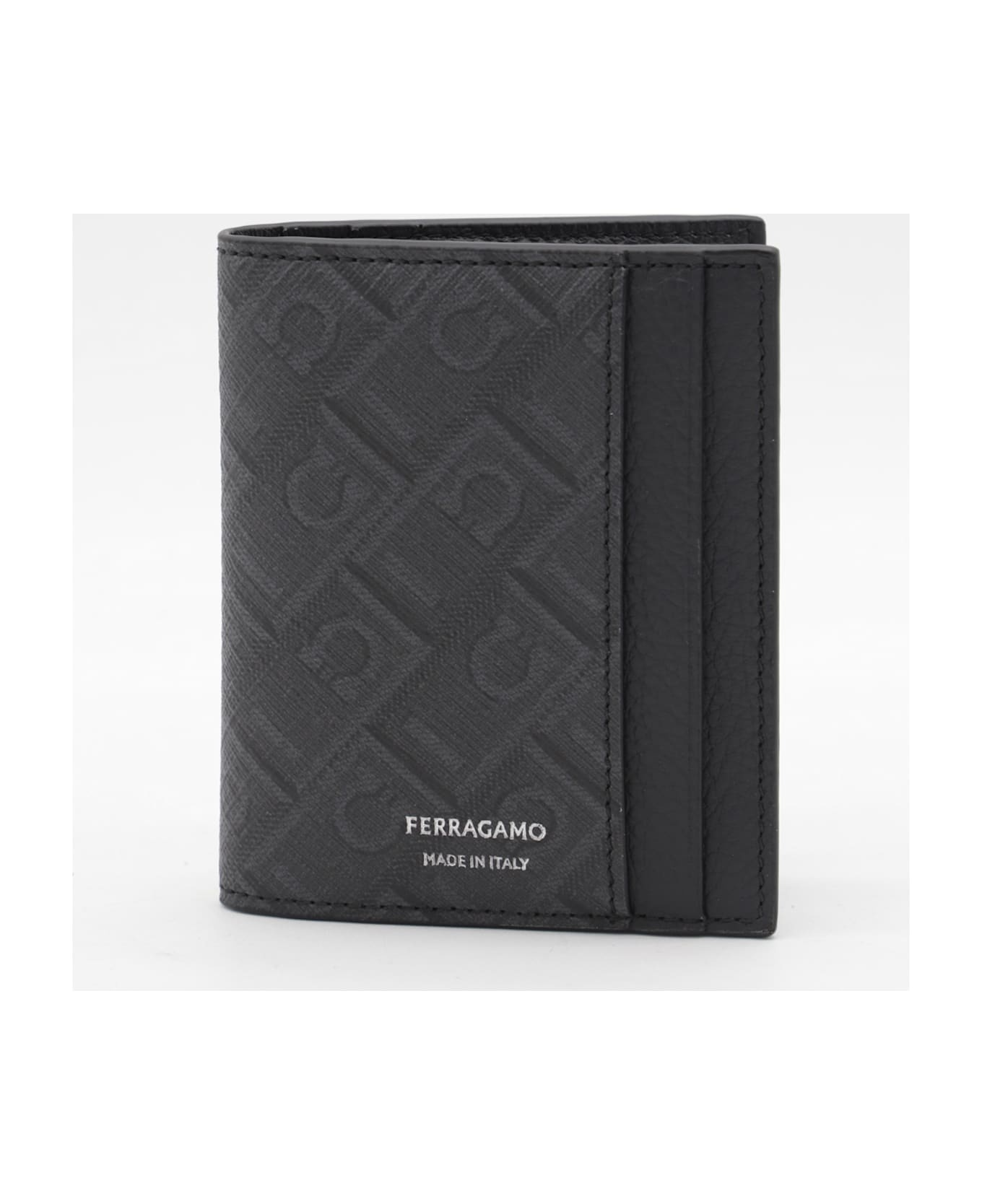 Black And Grey Leather Card Holder - 2